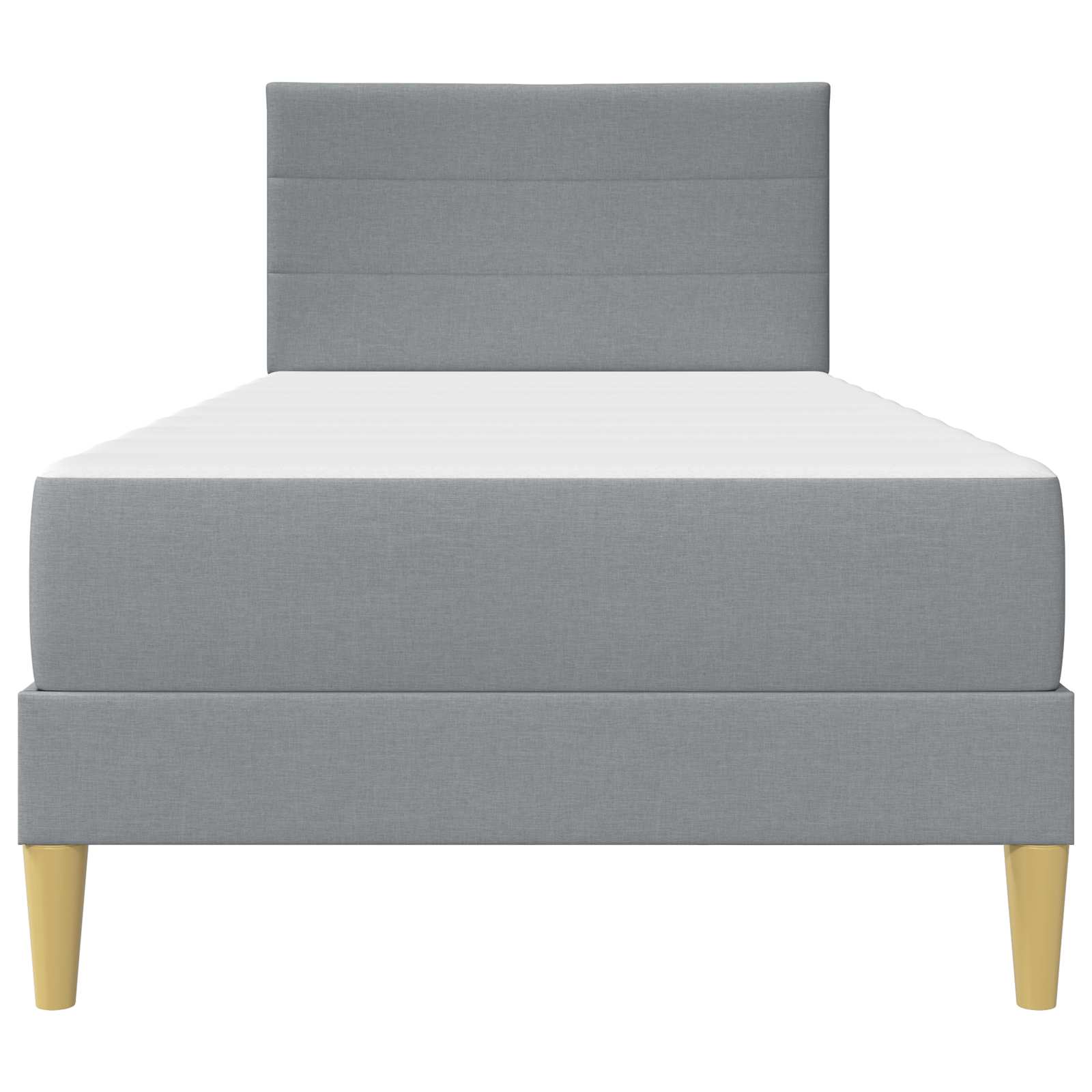 Bedframe met matras met hoofdeinde Lichtgrijs 90 x 190 cm Stof is nu te koop bij PeponiXL, paradijselijk wonen!
