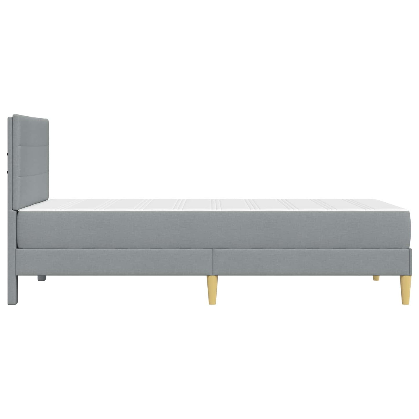 Bedframe met matras met hoofdeinde Lichtgrijs 90 x 190 cm Stof is nu te koop bij PeponiXL, paradijselijk wonen!