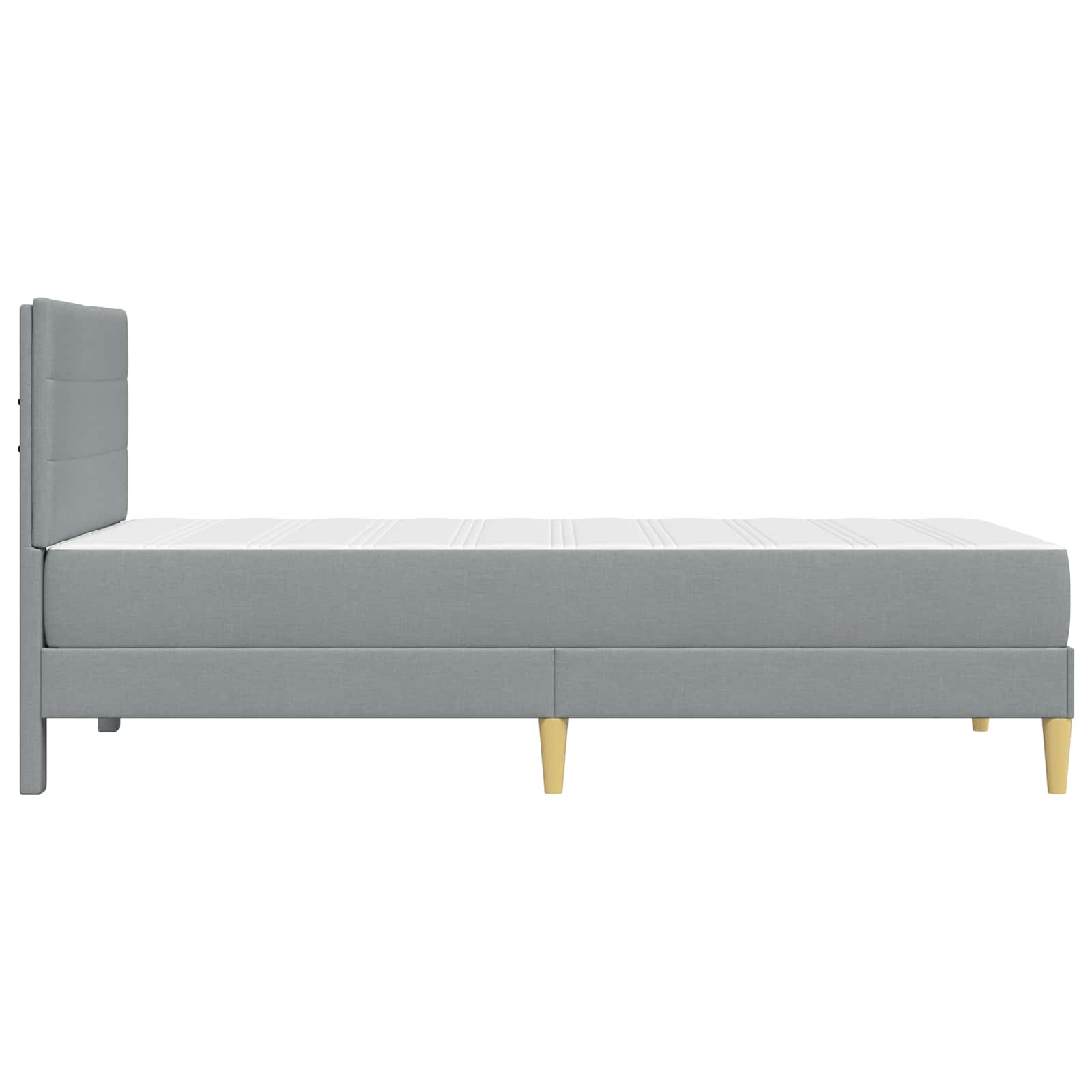 Bedframe met matras met hoofdeinde Lichtgrijs 90 x 190 cm Stof is nu te koop bij PeponiXL, paradijselijk wonen!