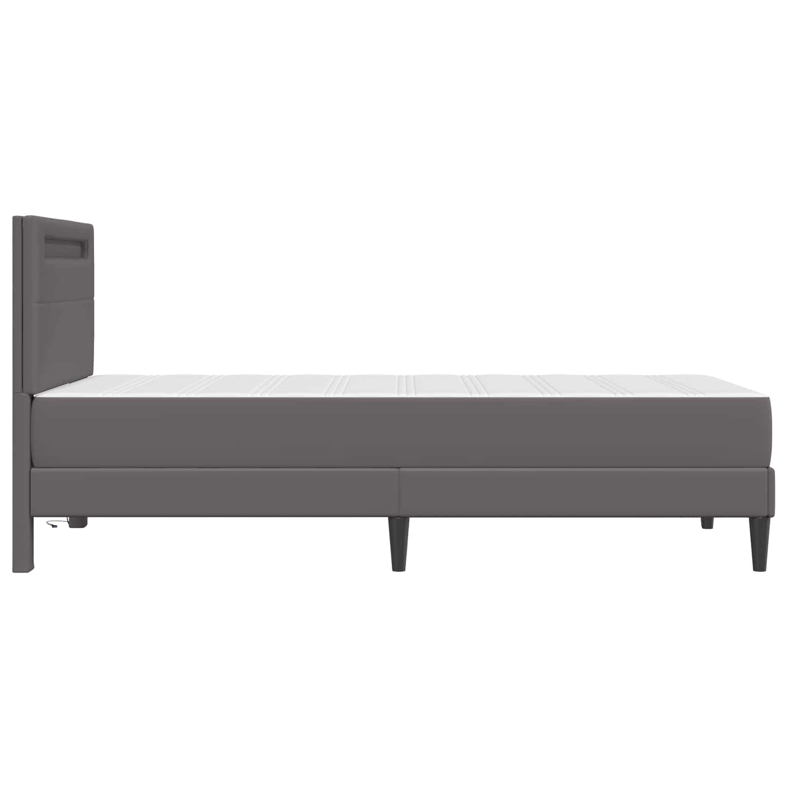 Bedframe met LED-stripverlichting Grijs 90 x 190 cm Kunstleer is nu te koop bij PeponiXL, paradijselijk wonen!