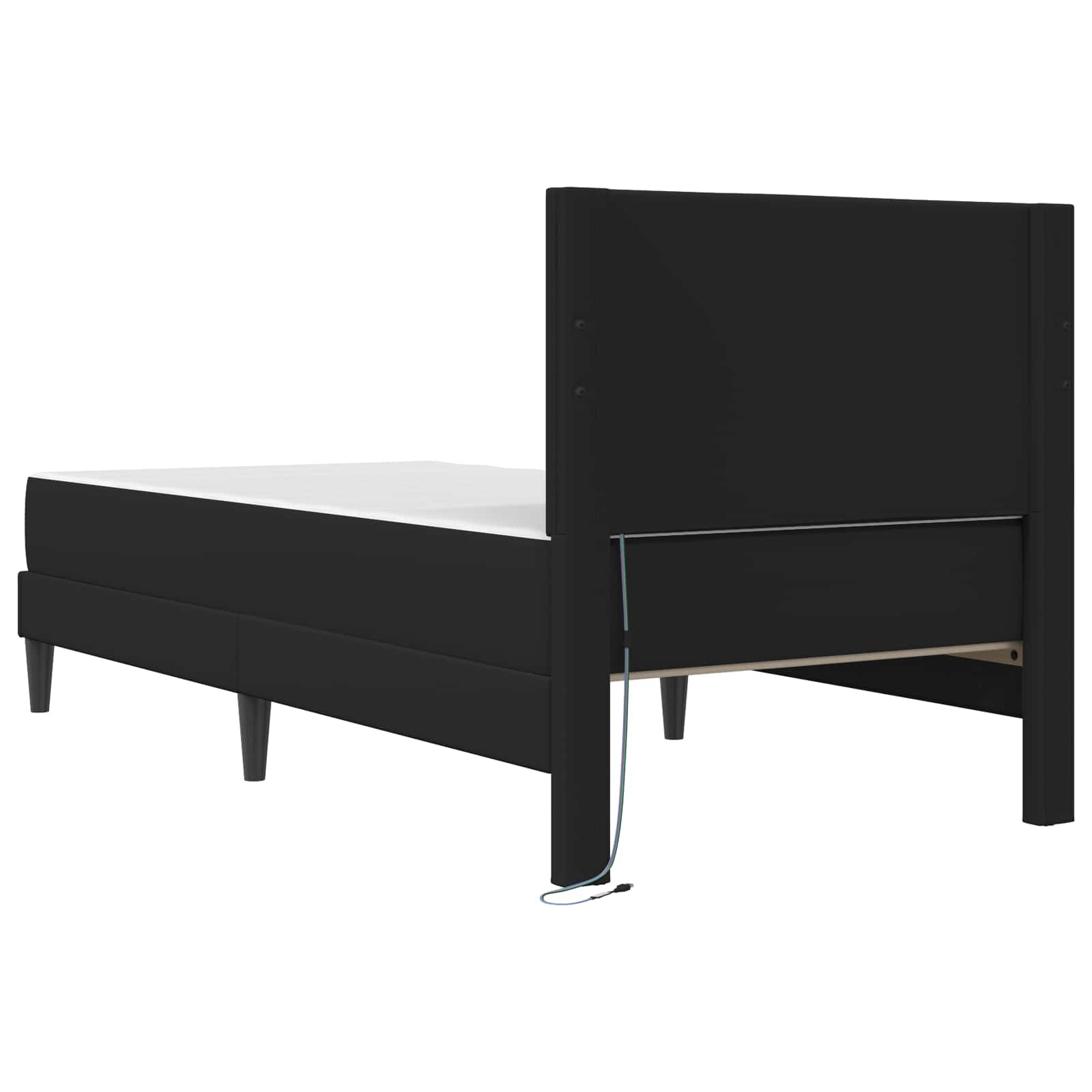 Bedframe met LED-stripverlichting Zwart 90 x 190 cm Kunstleer is nu te koop bij PeponiXL, paradijselijk wonen!