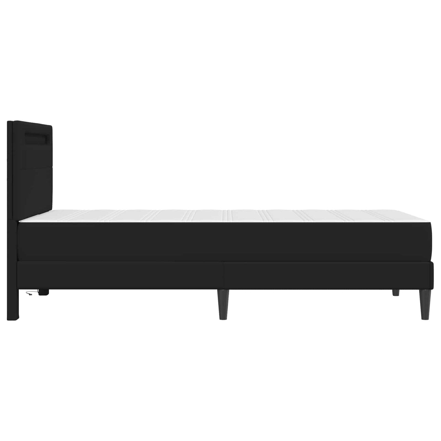 Bedframe met LED-stripverlichting Zwart 90 x 190 cm Kunstleer is nu te koop bij PeponiXL, paradijselijk wonen!