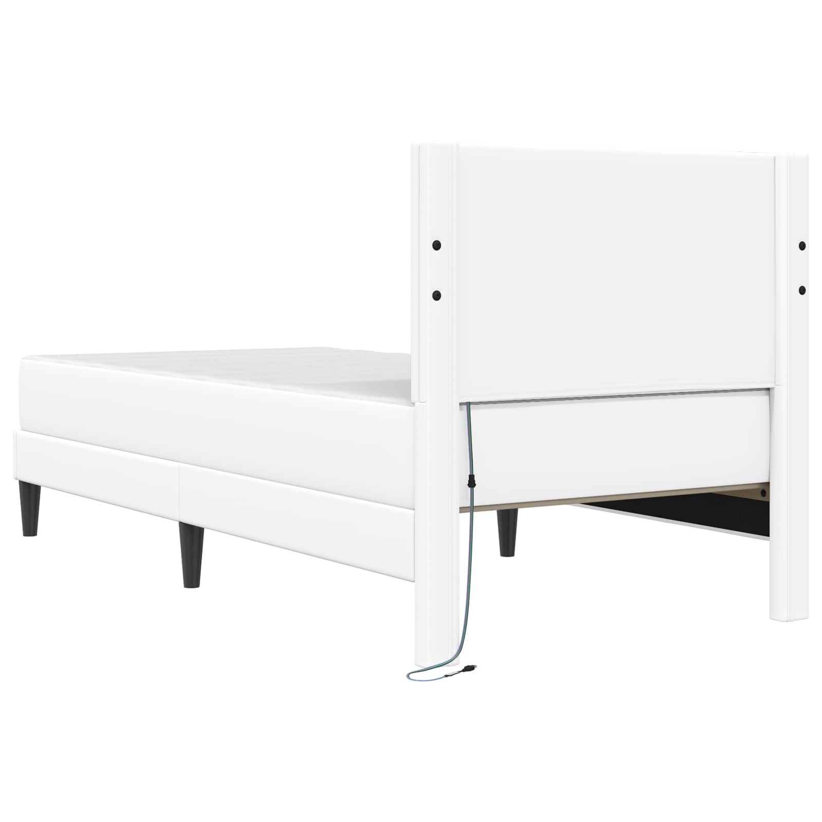 Bedframe met LED-stripverlichting Wit 90 x 190 cm Kunstleer is nu te koop bij PeponiXL, paradijselijk wonen!