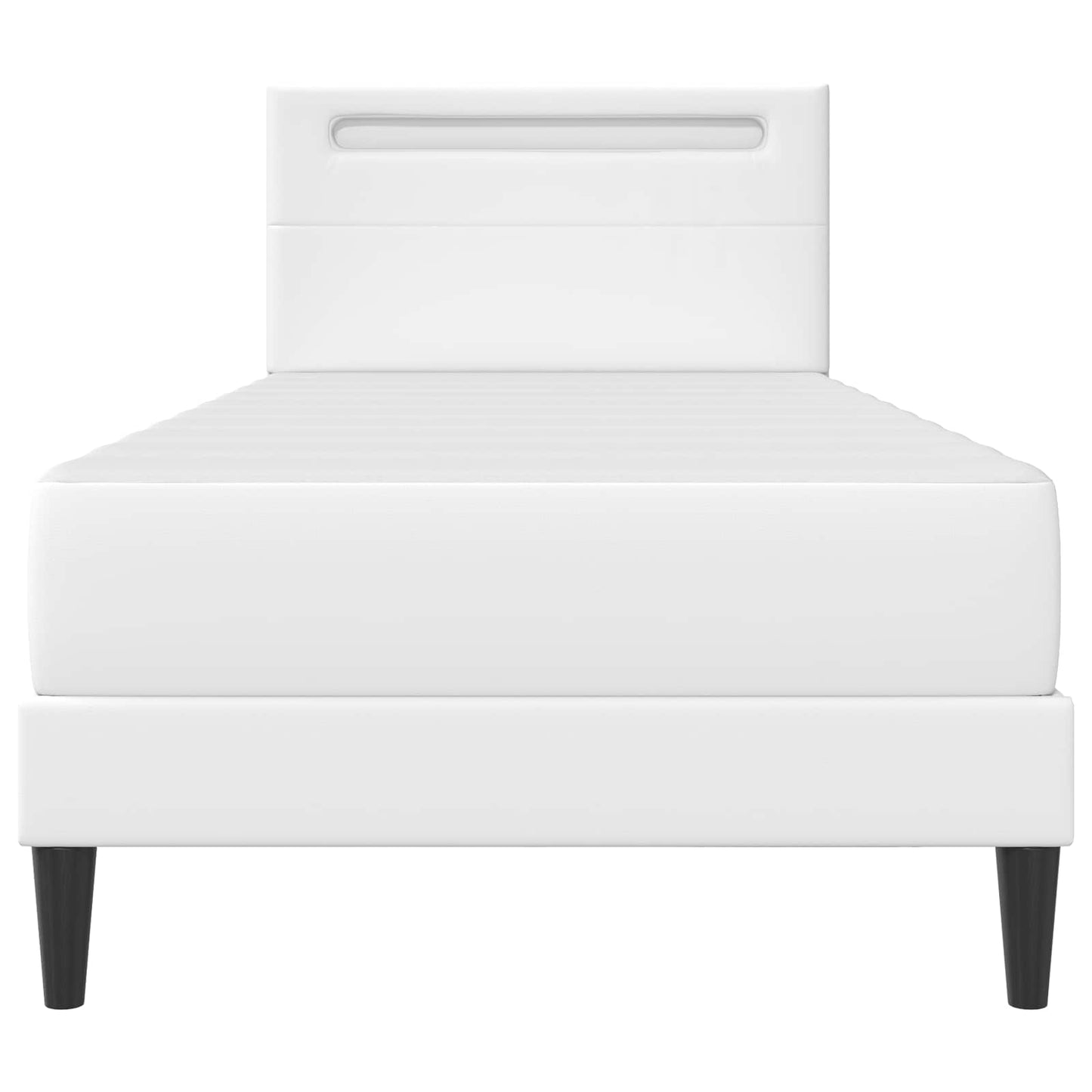 Bedframe met LED-stripverlichting Wit 90 x 190 cm Kunstleer is nu te koop bij PeponiXL, paradijselijk wonen!