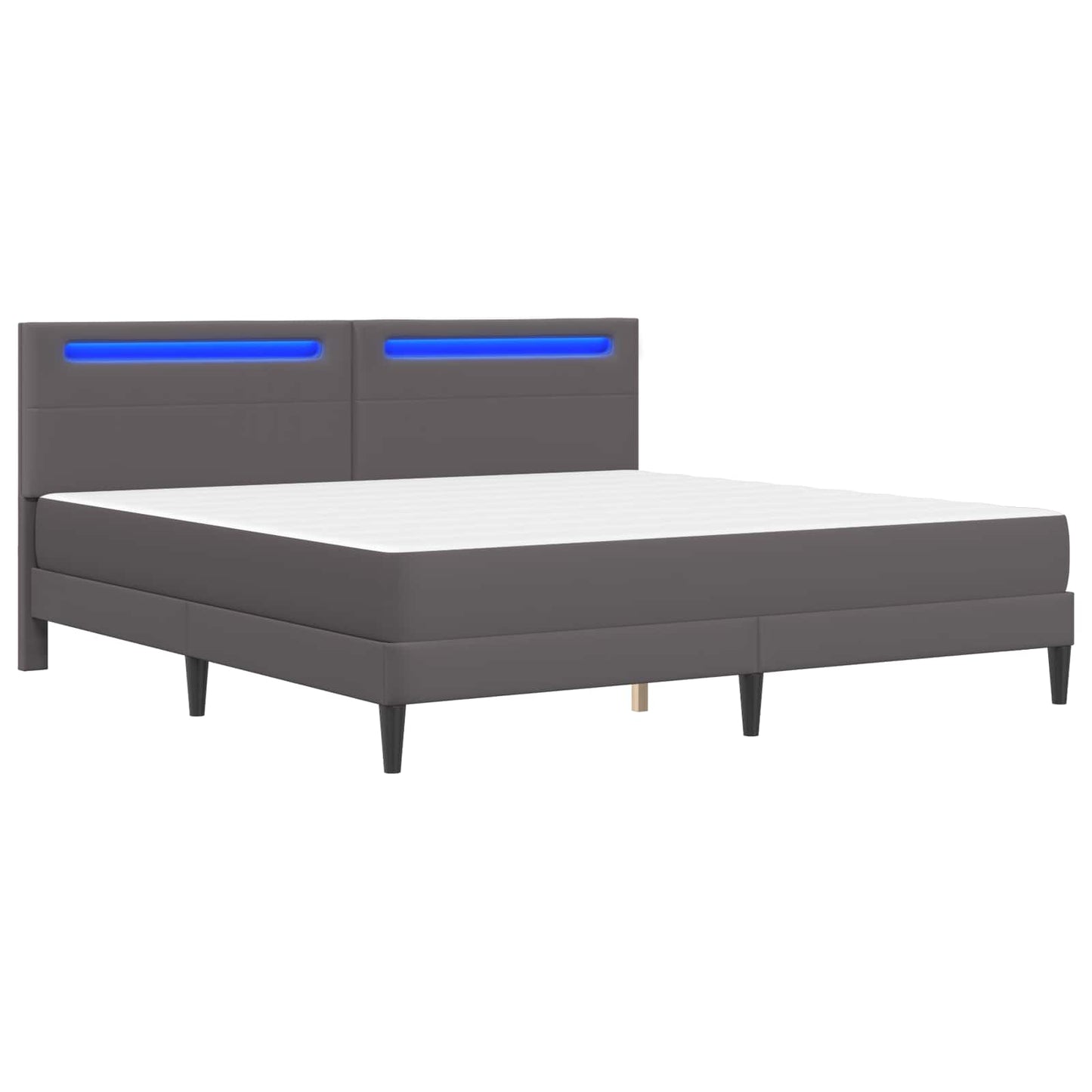 Bedframe met LED-stripverlichting Grijs 180 x 200 cm Kunstleer is nu te koop bij PeponiXL, paradijselijk wonen!
