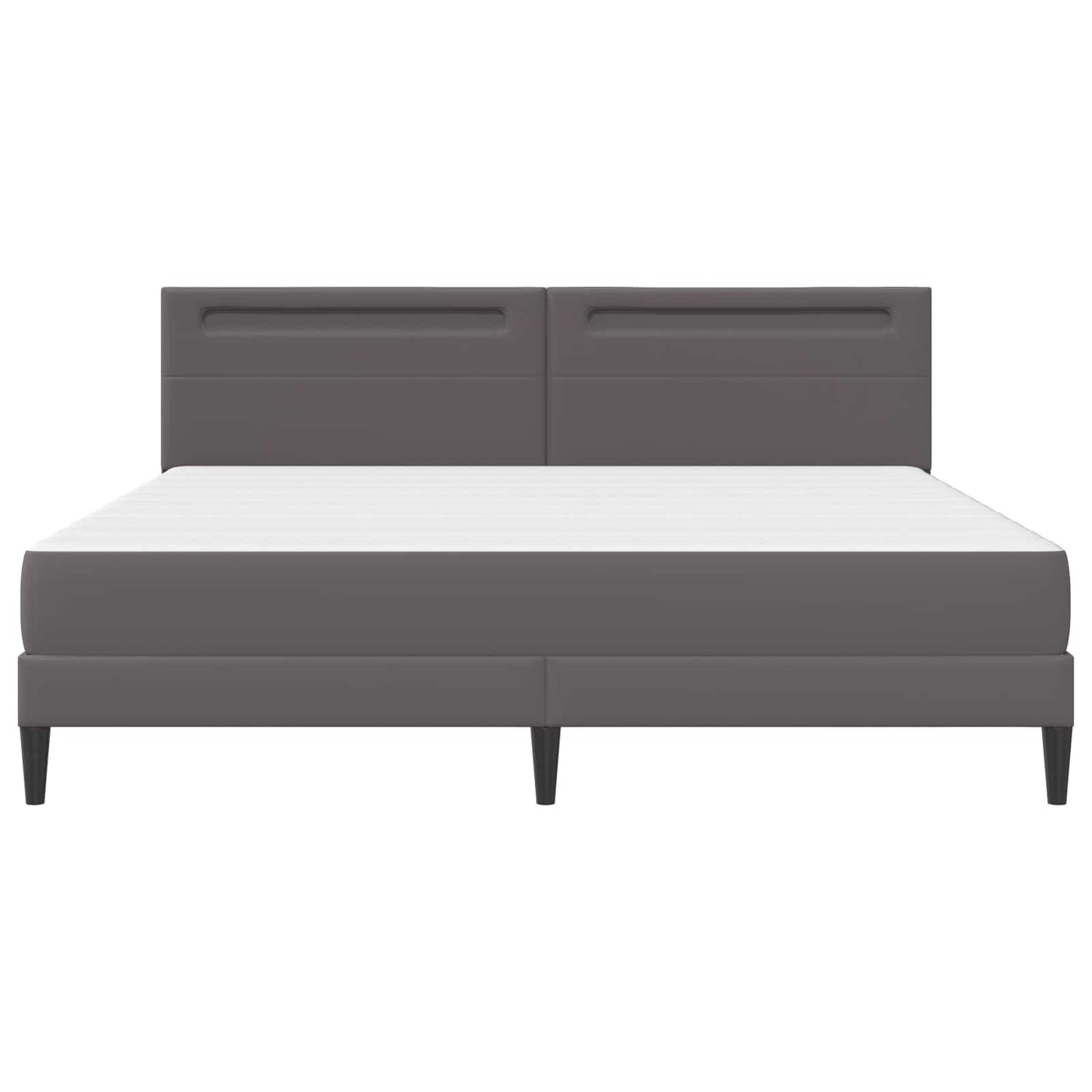 Bedframe met LED-stripverlichting Grijs 180 x 200 cm Kunstleer is nu te koop bij PeponiXL, paradijselijk wonen!