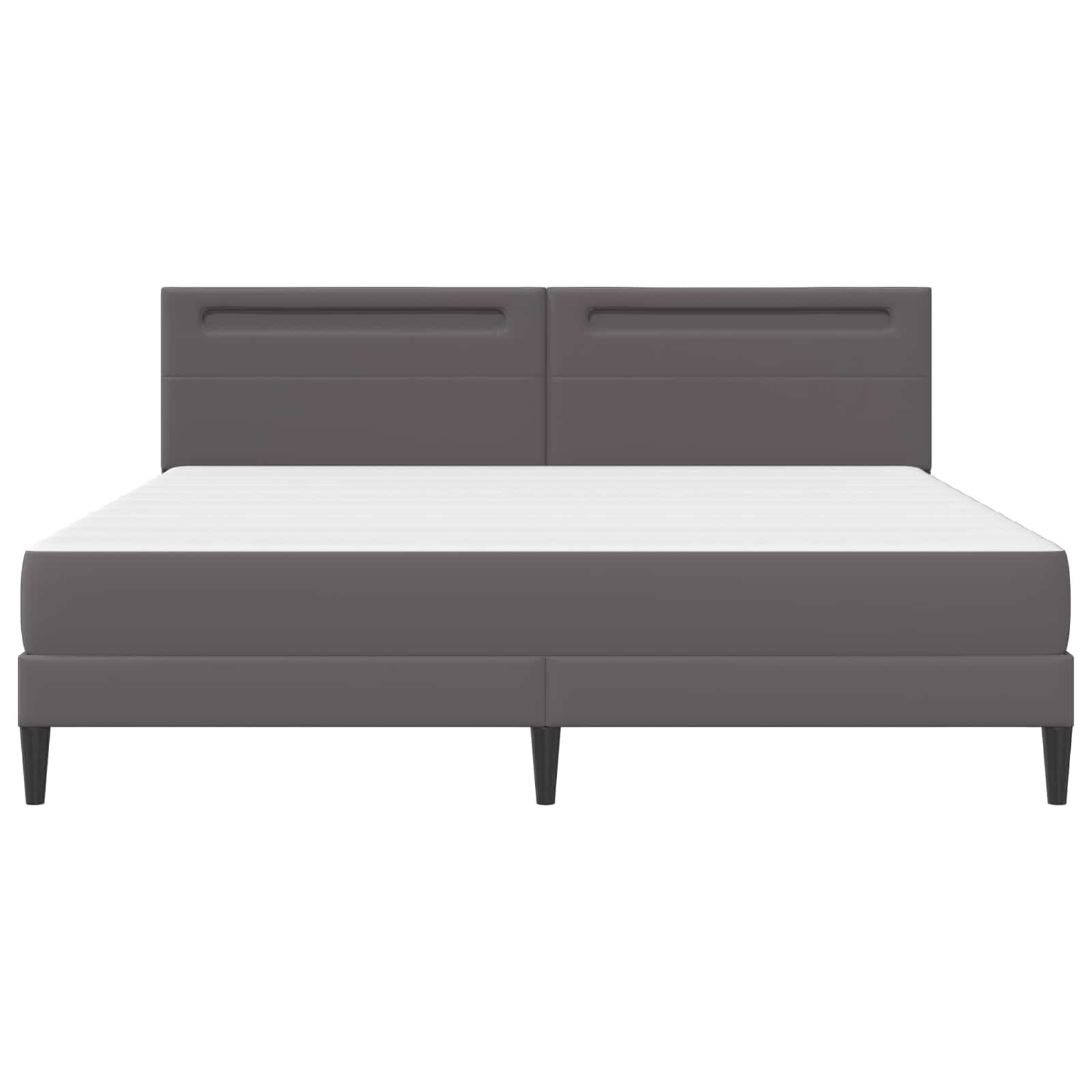Bedframe met LED-stripverlichting Grijs 180 x 200 cm Kunstleer is nu te koop bij PeponiXL, paradijselijk wonen!
