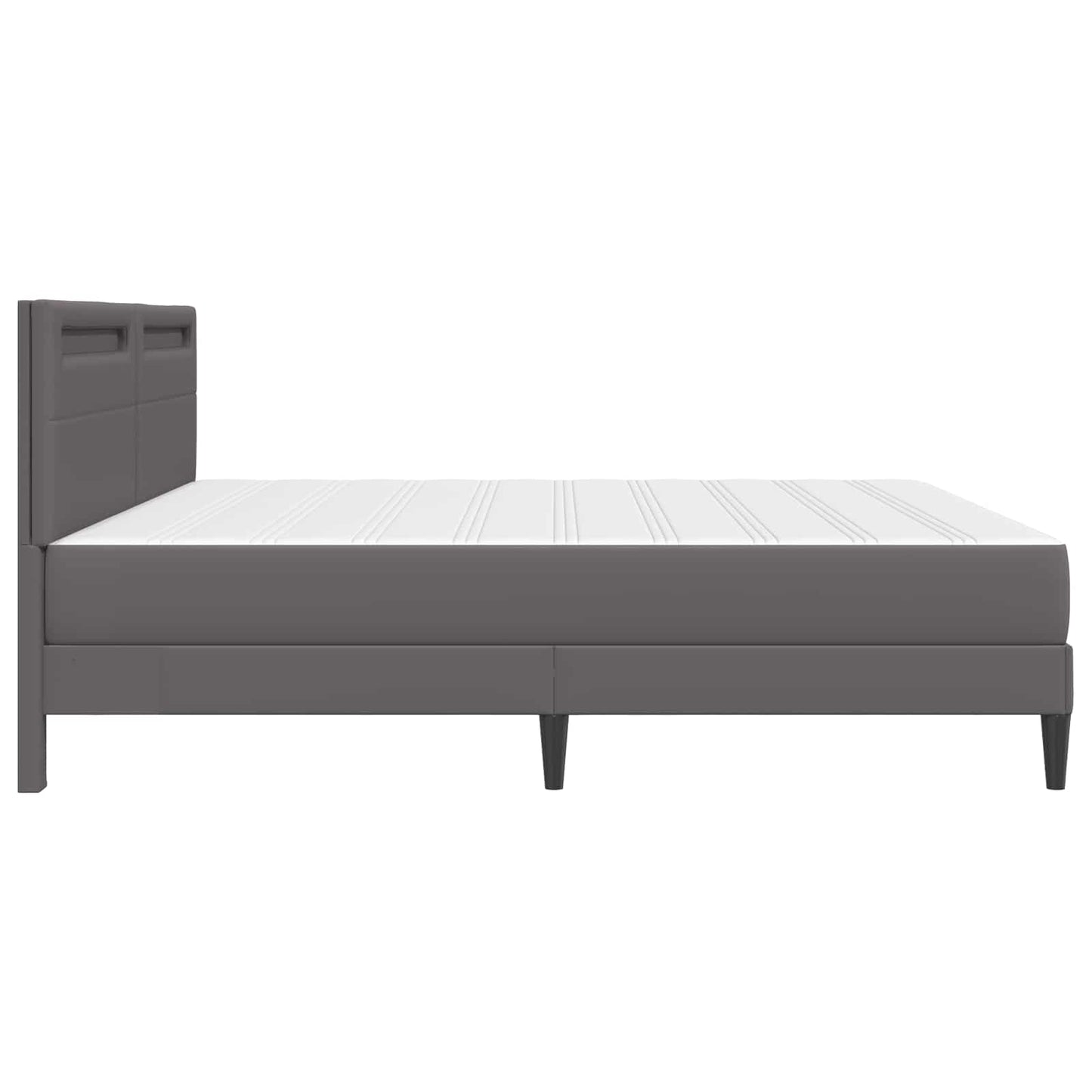 Bedframe met LED-stripverlichting Grijs 180 x 200 cm Kunstleer is nu te koop bij PeponiXL, paradijselijk wonen!
