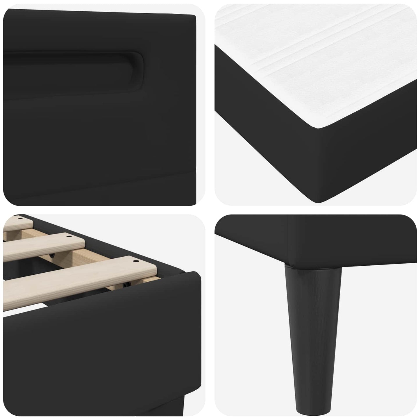 Bedframe met LED-stripverlichting Zwart 180 x 200 cm Kunstleer is nu te koop bij PeponiXL, paradijselijk wonen!