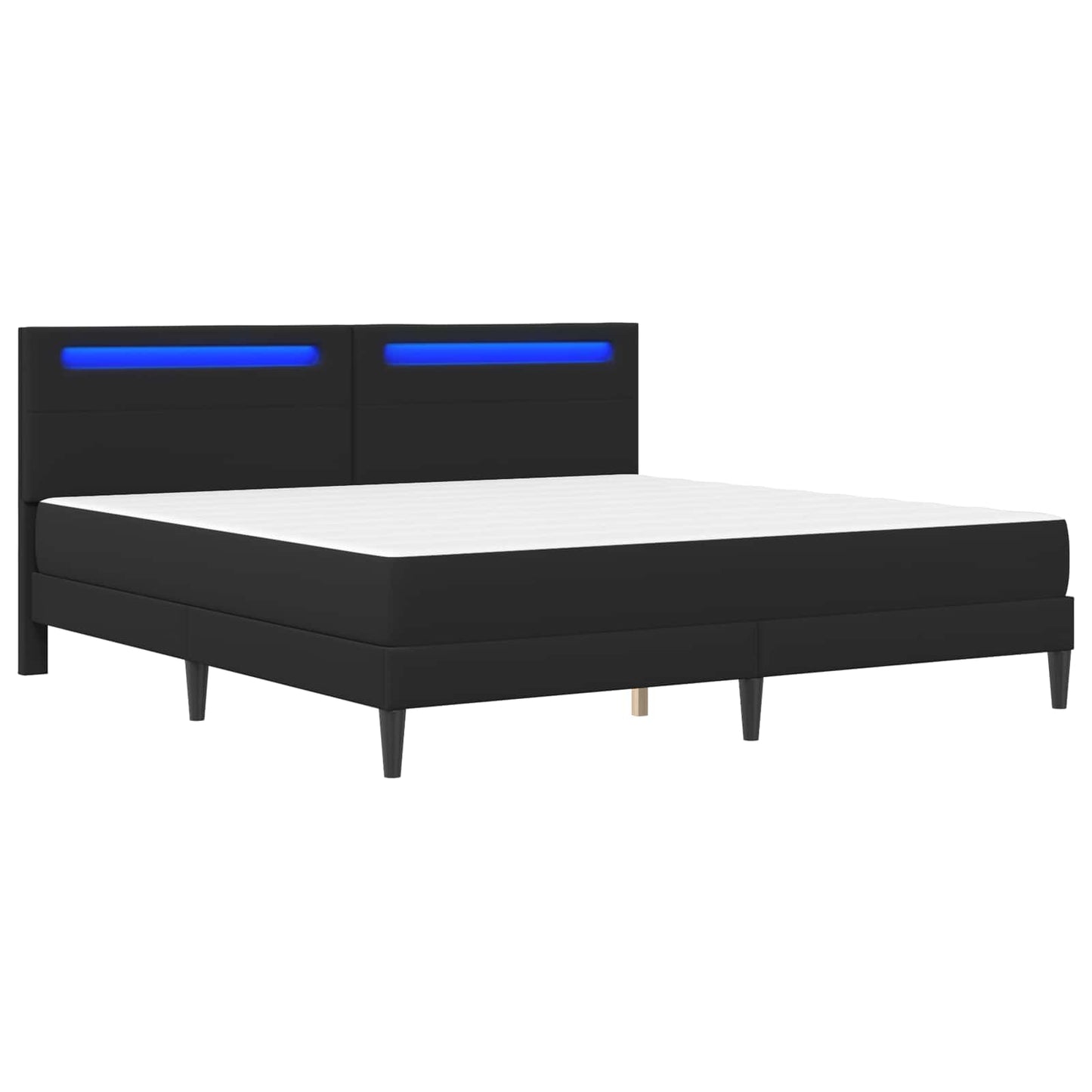 Bedframe met LED-stripverlichting Zwart 180 x 200 cm Kunstleer is nu te koop bij PeponiXL, paradijselijk wonen!