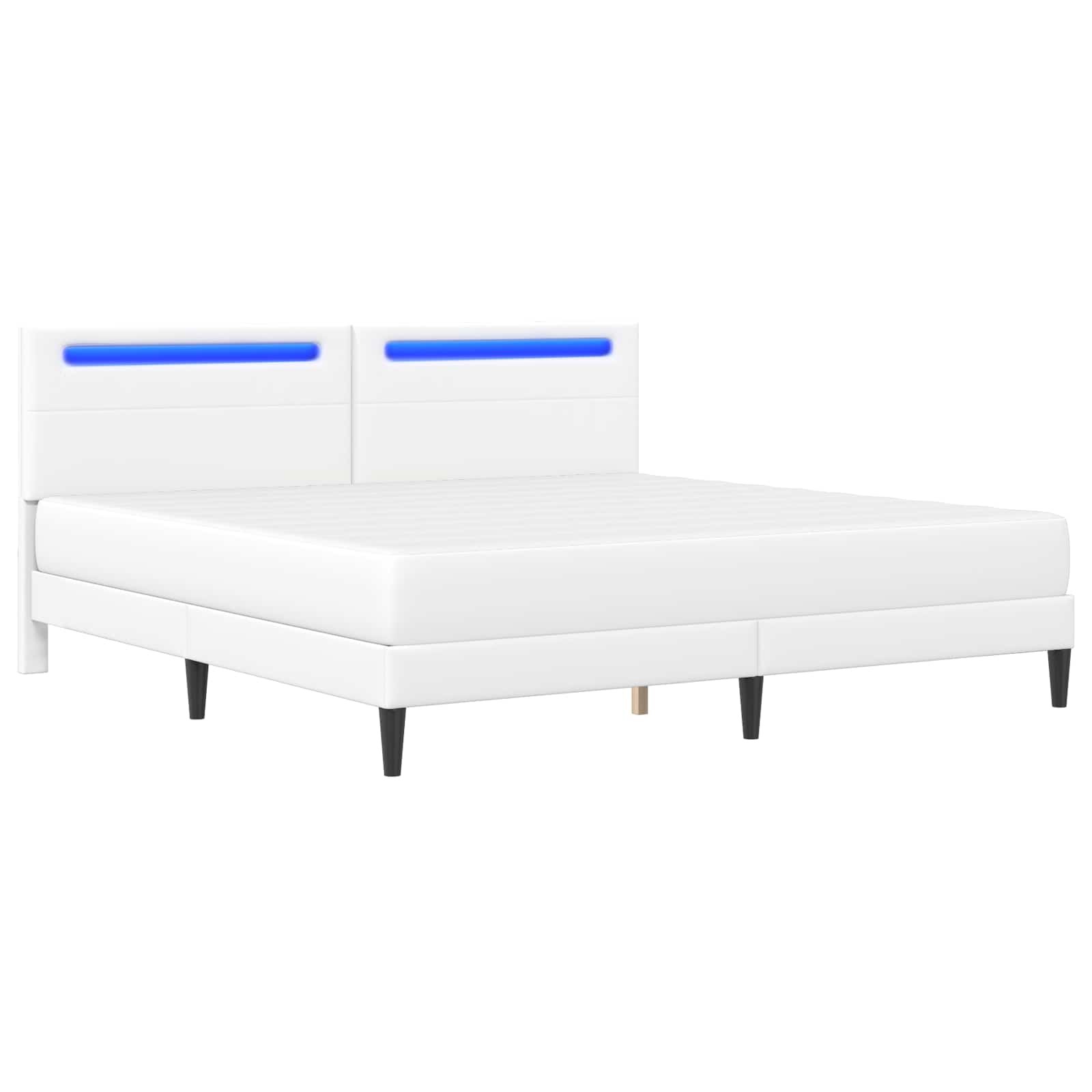 Bedframe met LED-stripverlichting Wit 180 x 200 cm Kunstleer is nu te koop bij PeponiXL, paradijselijk wonen!