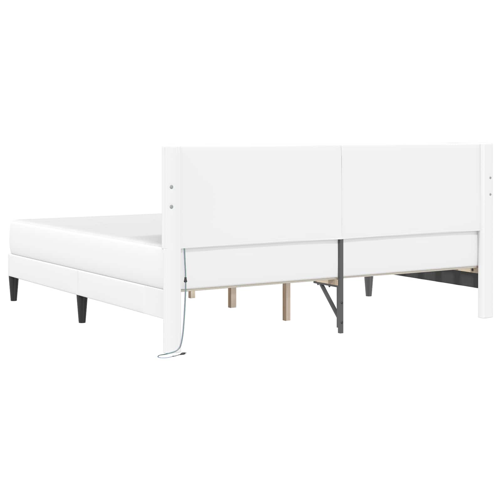 Bedframe met LED-stripverlichting Wit 180 x 200 cm Kunstleer is nu te koop bij PeponiXL, paradijselijk wonen!