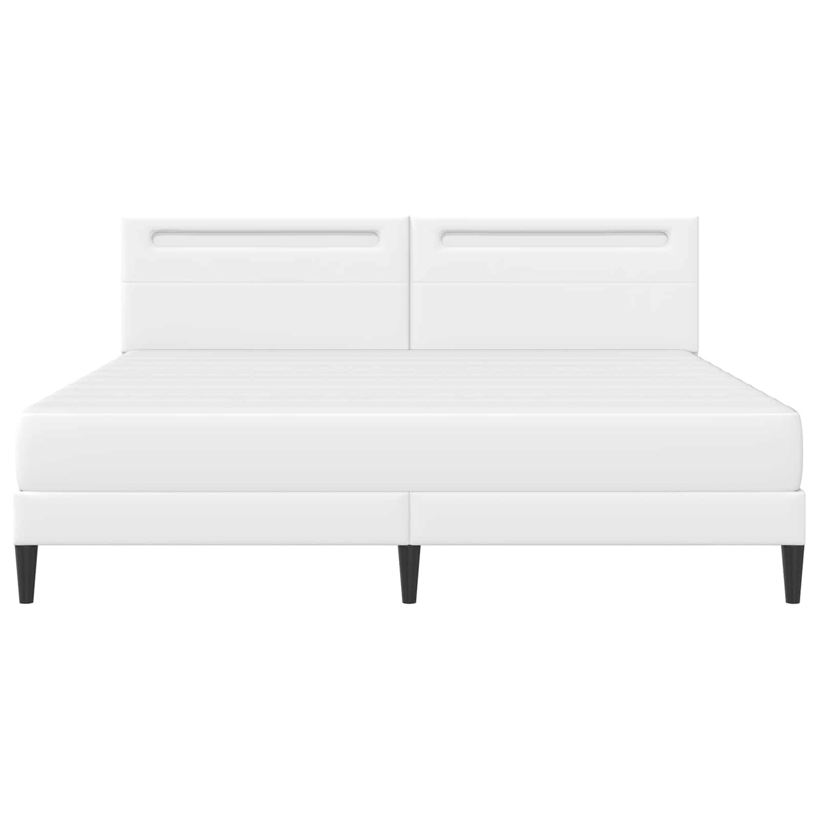 Bedframe met LED-stripverlichting Wit 180 x 200 cm Kunstleer is nu te koop bij PeponiXL, paradijselijk wonen!