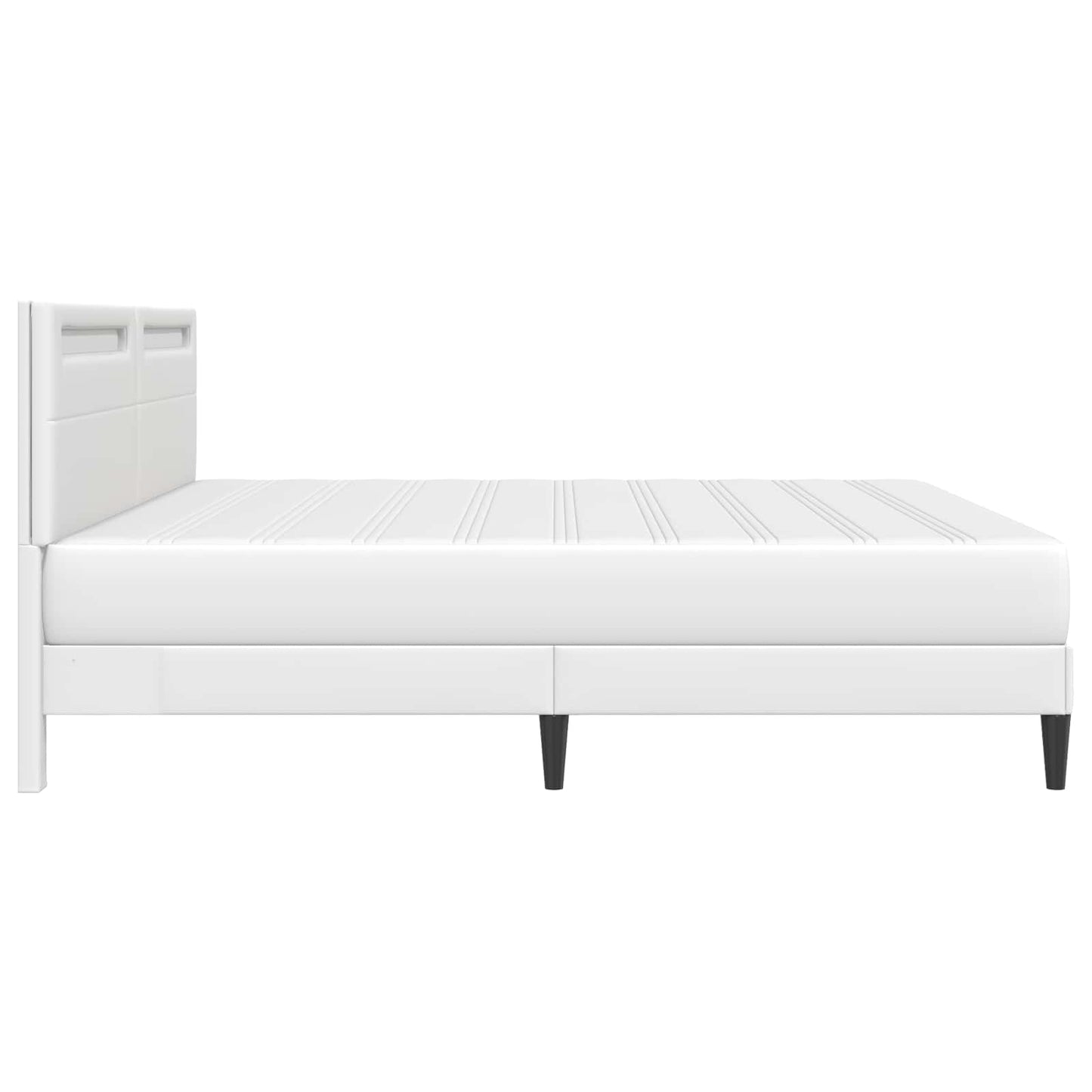 Bedframe met LED-stripverlichting Wit 180 x 200 cm Kunstleer is nu te koop bij PeponiXL, paradijselijk wonen!