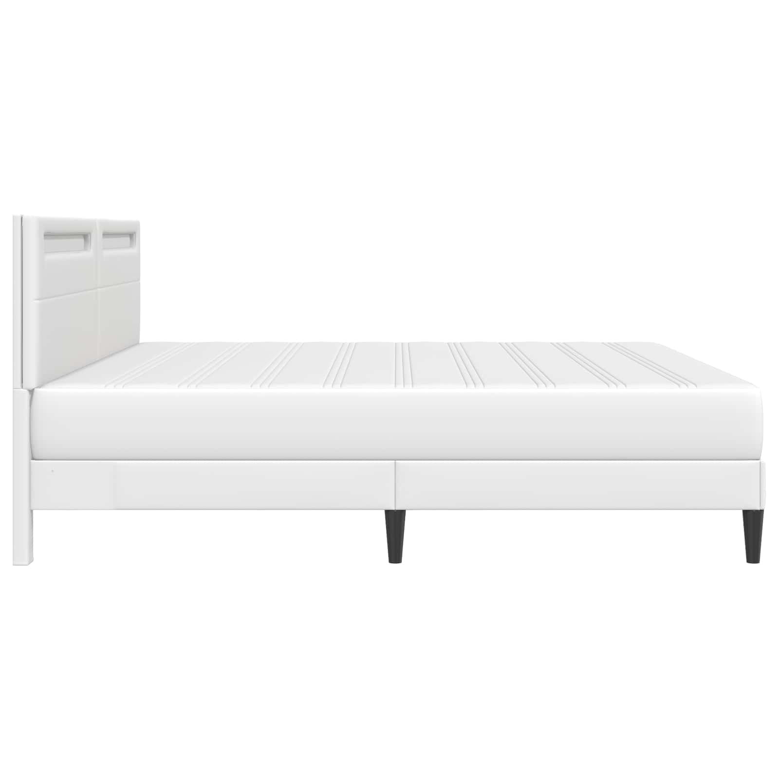 Bedframe met LED-stripverlichting Wit 180 x 200 cm Kunstleer is nu te koop bij PeponiXL, paradijselijk wonen!