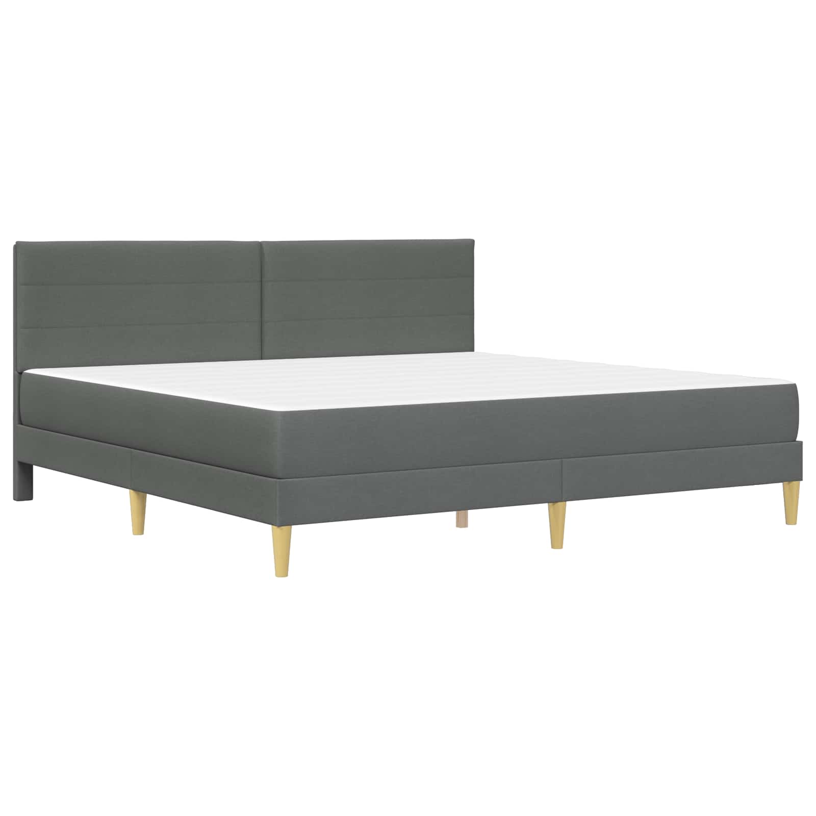 Bedframe met matras 2 pcs Donkergrijs 180 x 200 cm Stof is nu te koop bij PeponiXL, paradijselijk wonen!