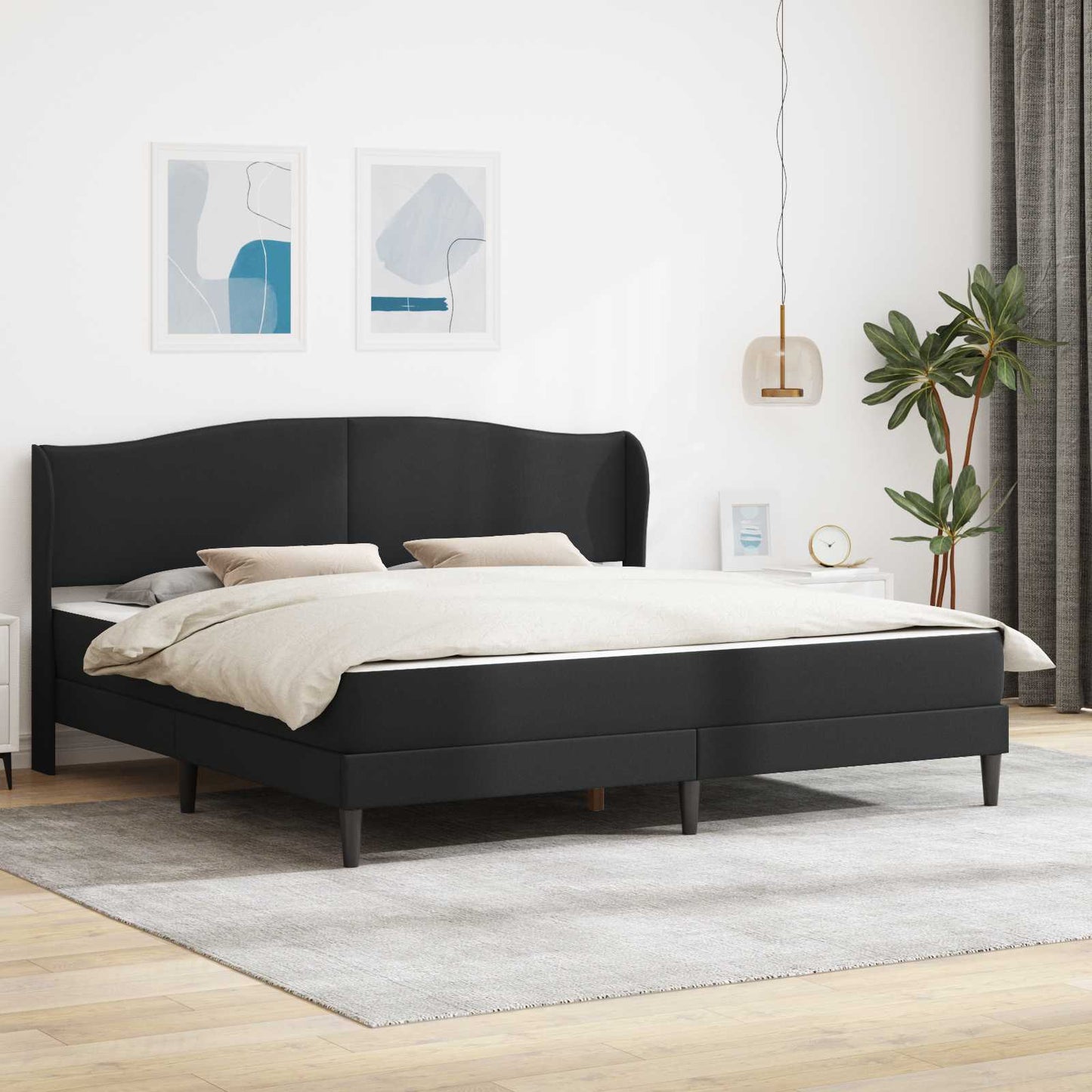 Bedframe met hoofdeinde Zwart 180 x 200 cm Kunstleer is nu te koop bij PeponiXL, paradijselijk wonen!