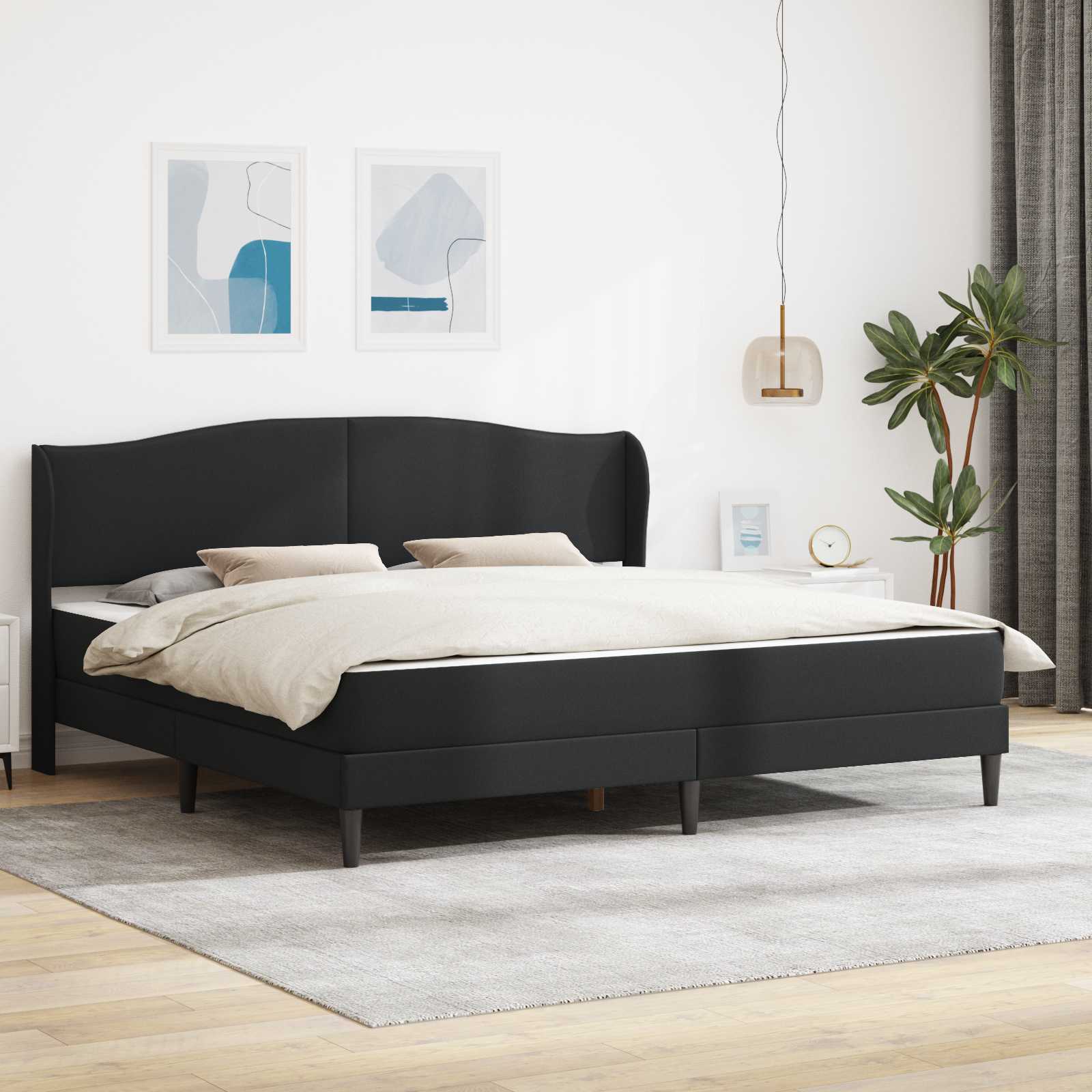Bedframe met hoofdeinde Zwart 180 x 200 cm Kunstleer is nu te koop bij PeponiXL, paradijselijk wonen!