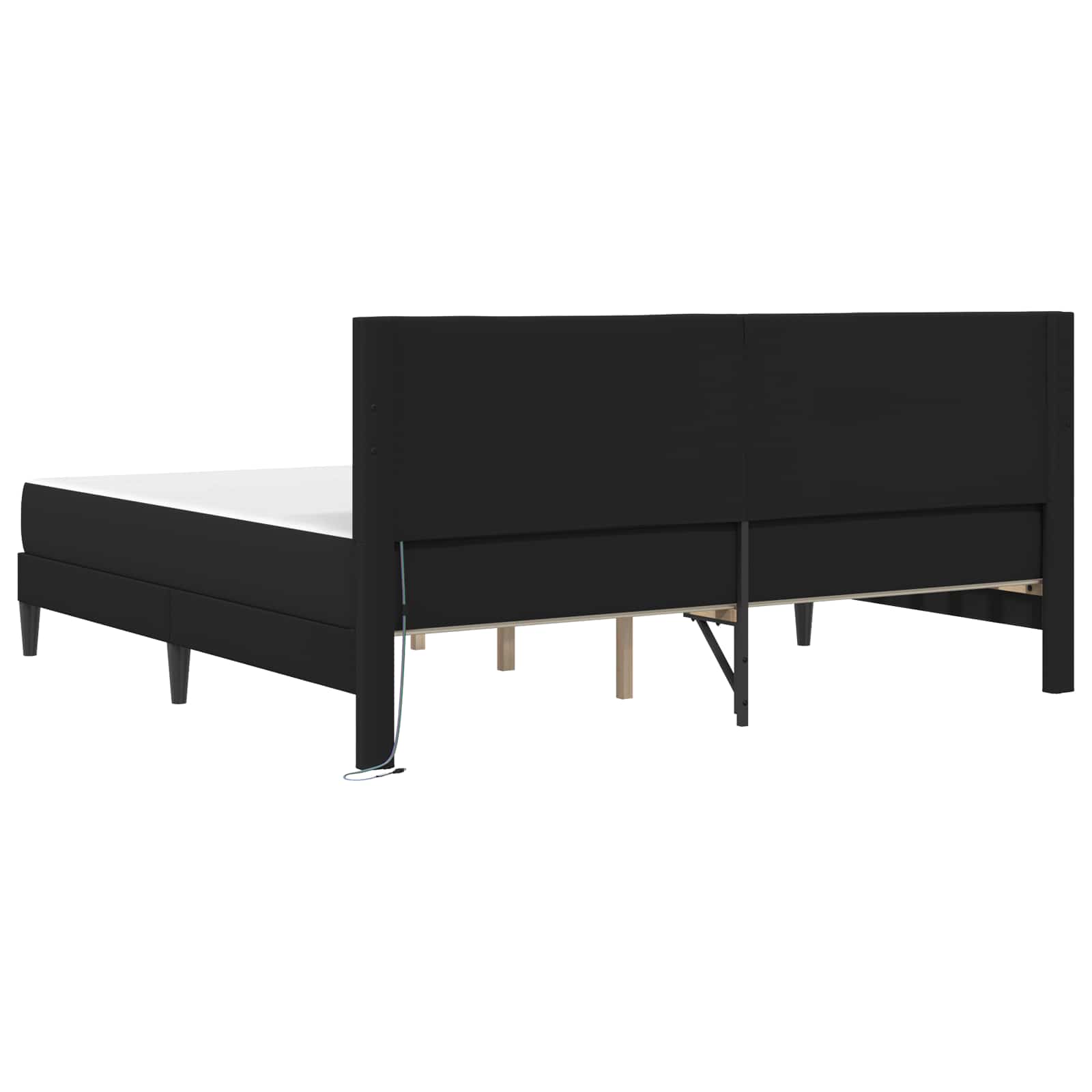 Bedframe met LED-stripverlichting Zwart 180 x 200 cm Kunstleer is nu te koop bij PeponiXL, paradijselijk wonen!