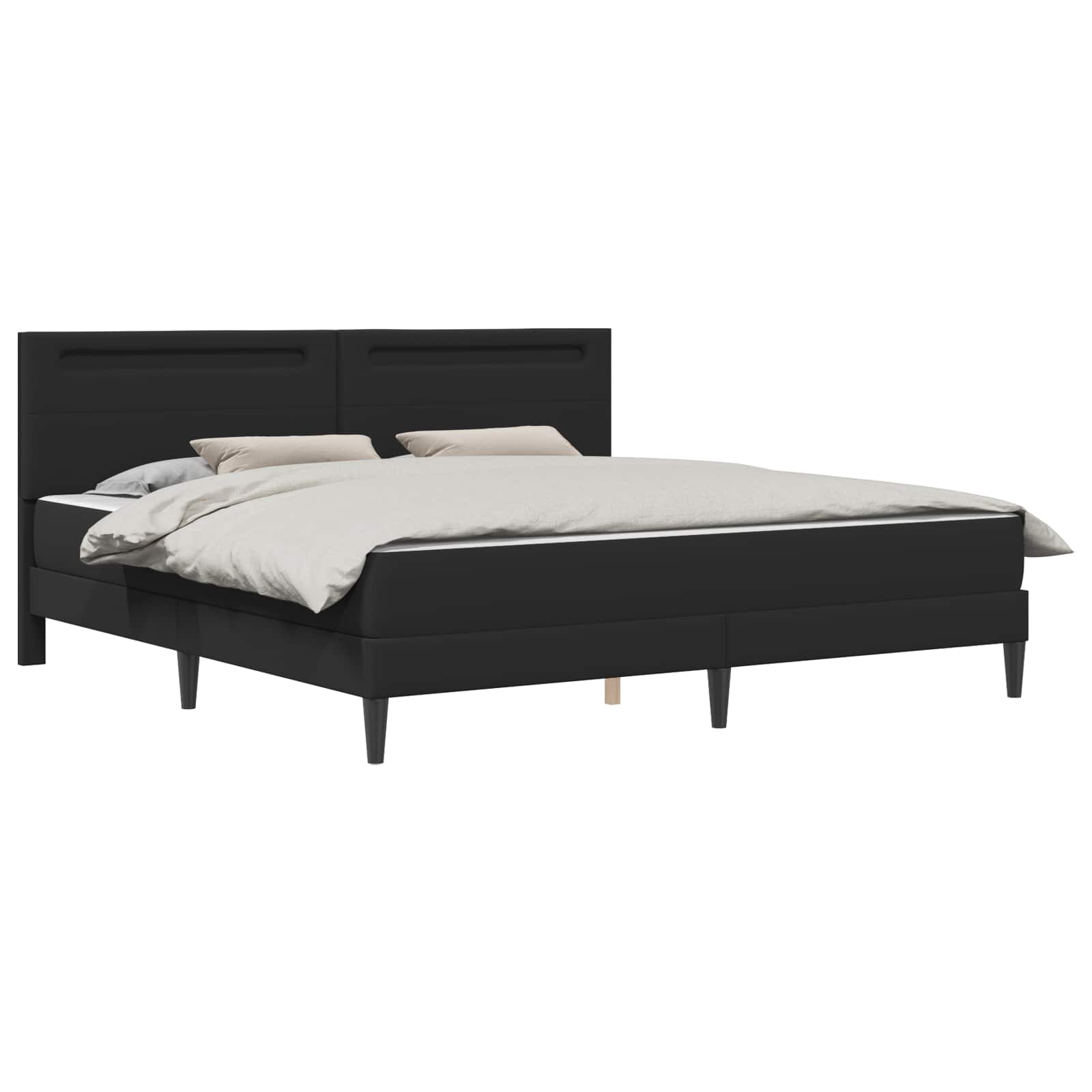 Bedframe met LED-stripverlichting Zwart 180 x 200 cm Kunstleer is nu te koop bij PeponiXL, paradijselijk wonen!