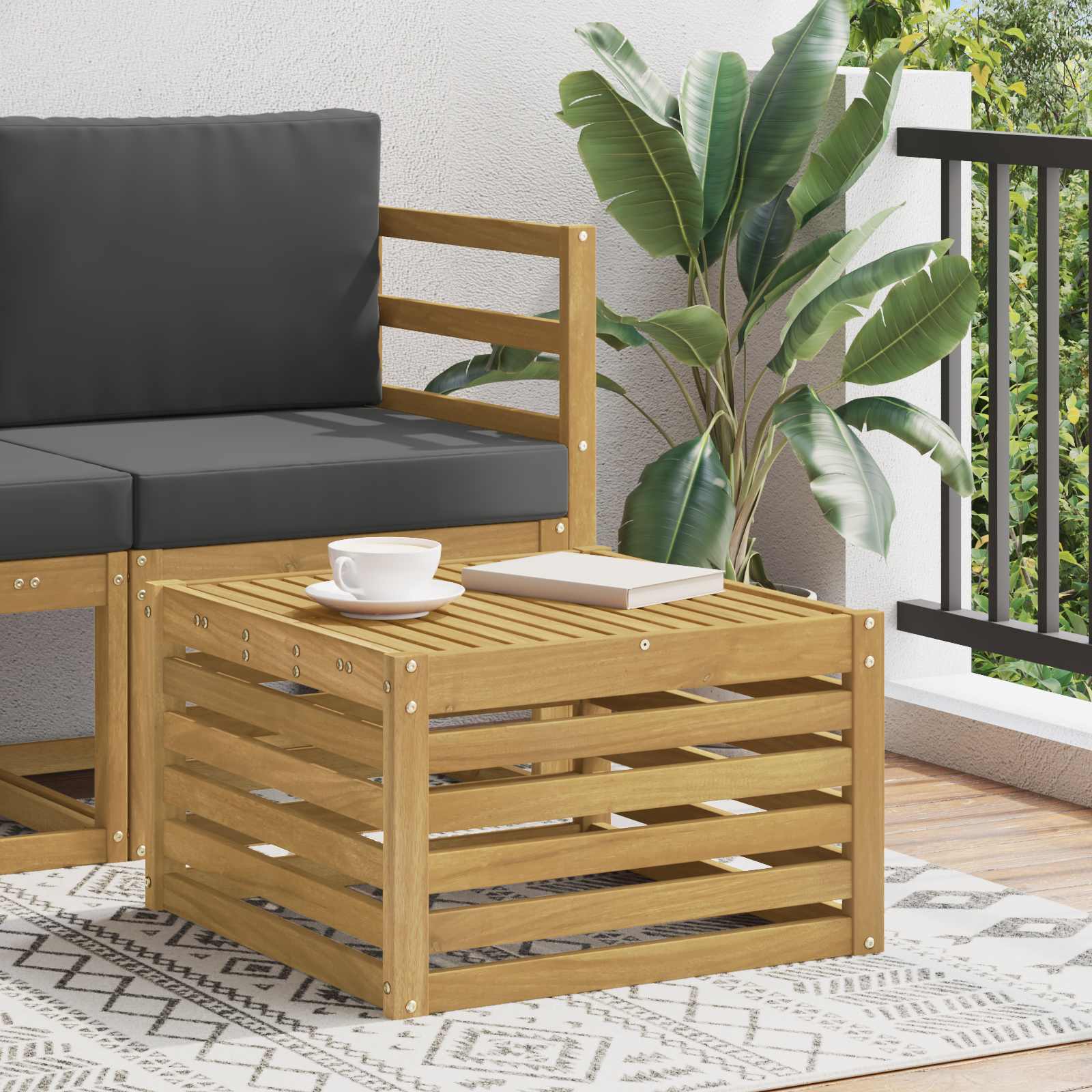 Buiten Tafel Massief Acaciahout Wit 59 x 59 x 37 cm is nu te koop bij PeponiXL, paradijselijk wonen!