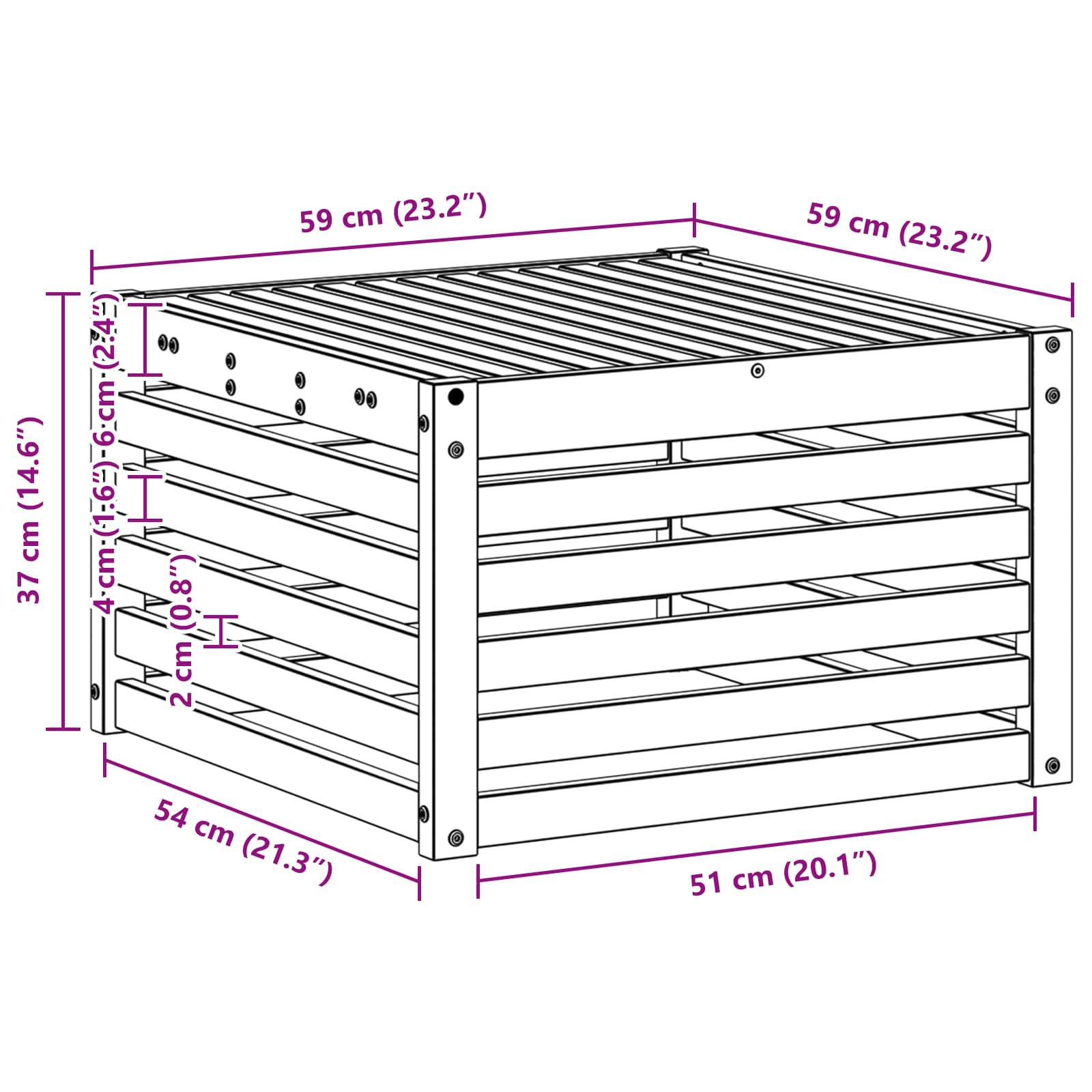 Buiten Tafel Massief Acaciahout Wit 59 x 59 x 37 cm is nu te koop bij PeponiXL, paradijselijk wonen!