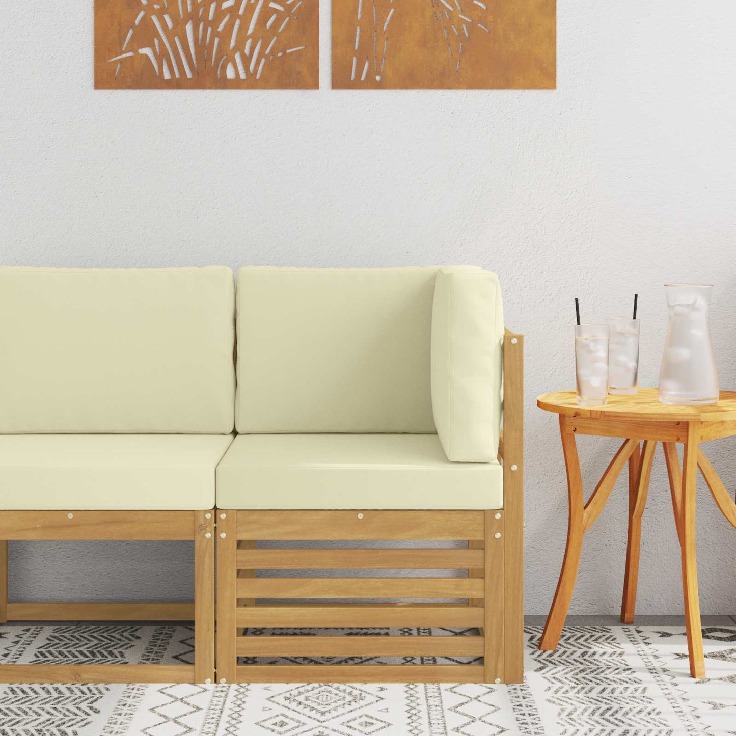 Buiten Hoek Sofa Massief Acaciahout Wit is nu te koop bij PeponiXL, paradijselijk wonen!