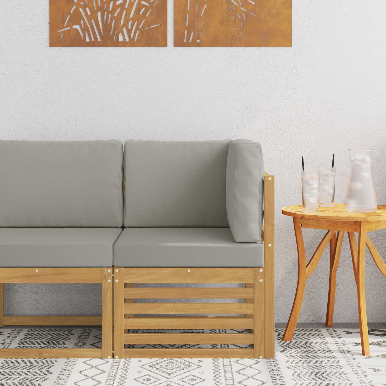 Buiten Hoek Sofa Massief Acaciahout Wit is nu te koop bij PeponiXL, paradijselijk wonen!