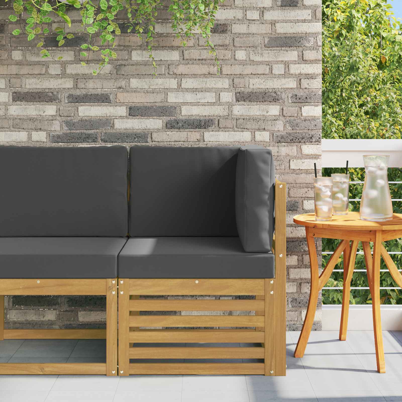 Buiten Hoek Sofa Massief Acaciahout Wit is nu te koop bij PeponiXL, paradijselijk wonen!