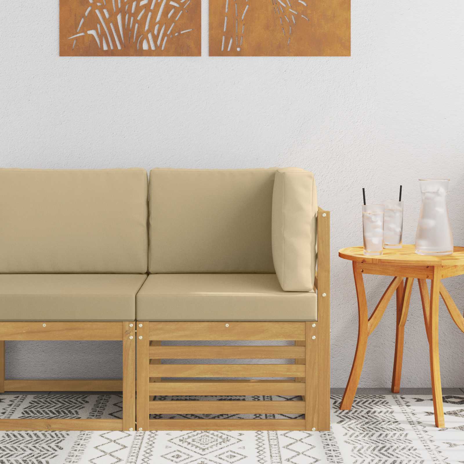 Buiten Hoek Sofa Massief Acaciahout Wit is nu te koop bij PeponiXL, paradijselijk wonen!