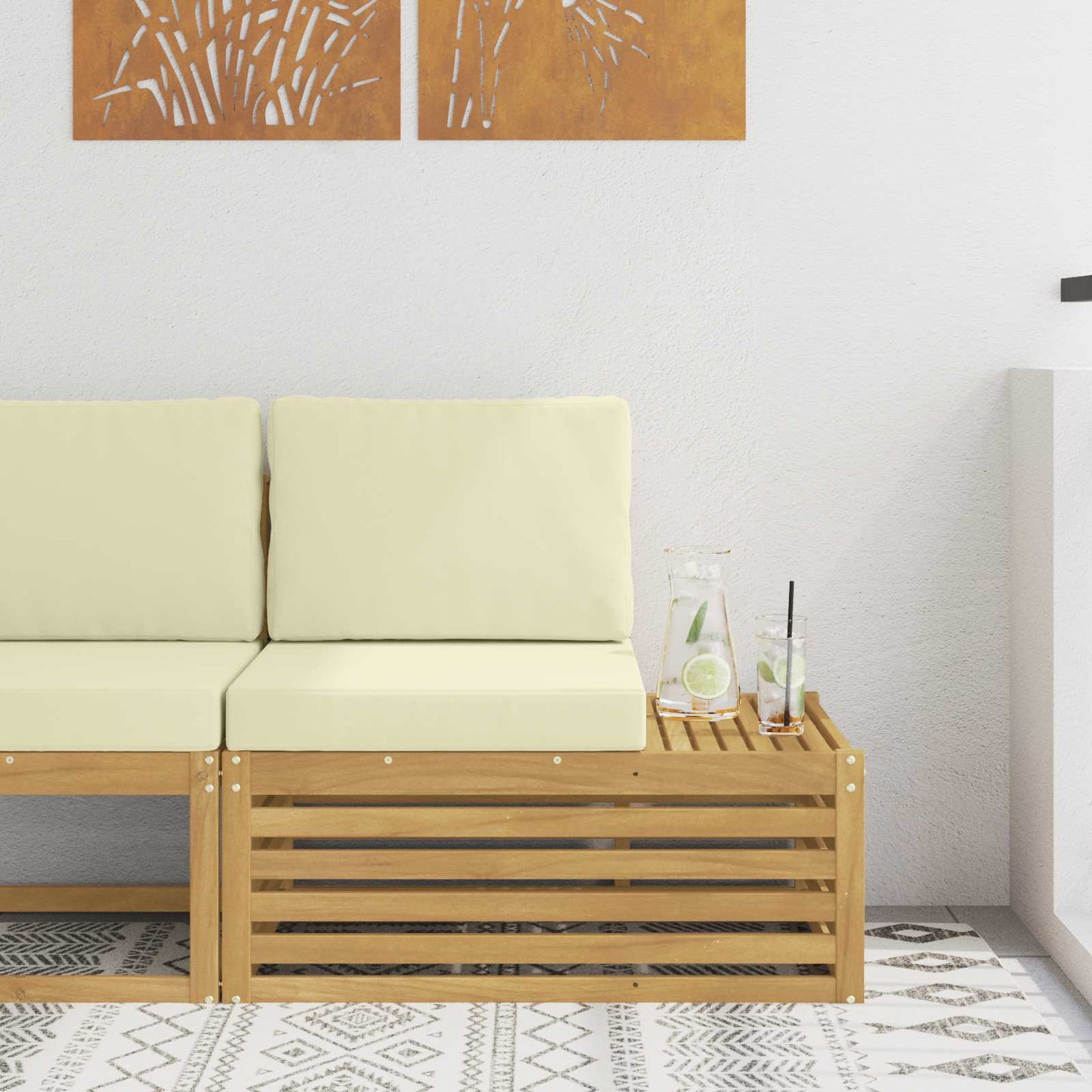 Tuin Sectiesofa Eenheden Wit en crèmekleurig 91 x 63 x 73 cm is nu te koop bij PeponiXL, paradijselijk wonen!