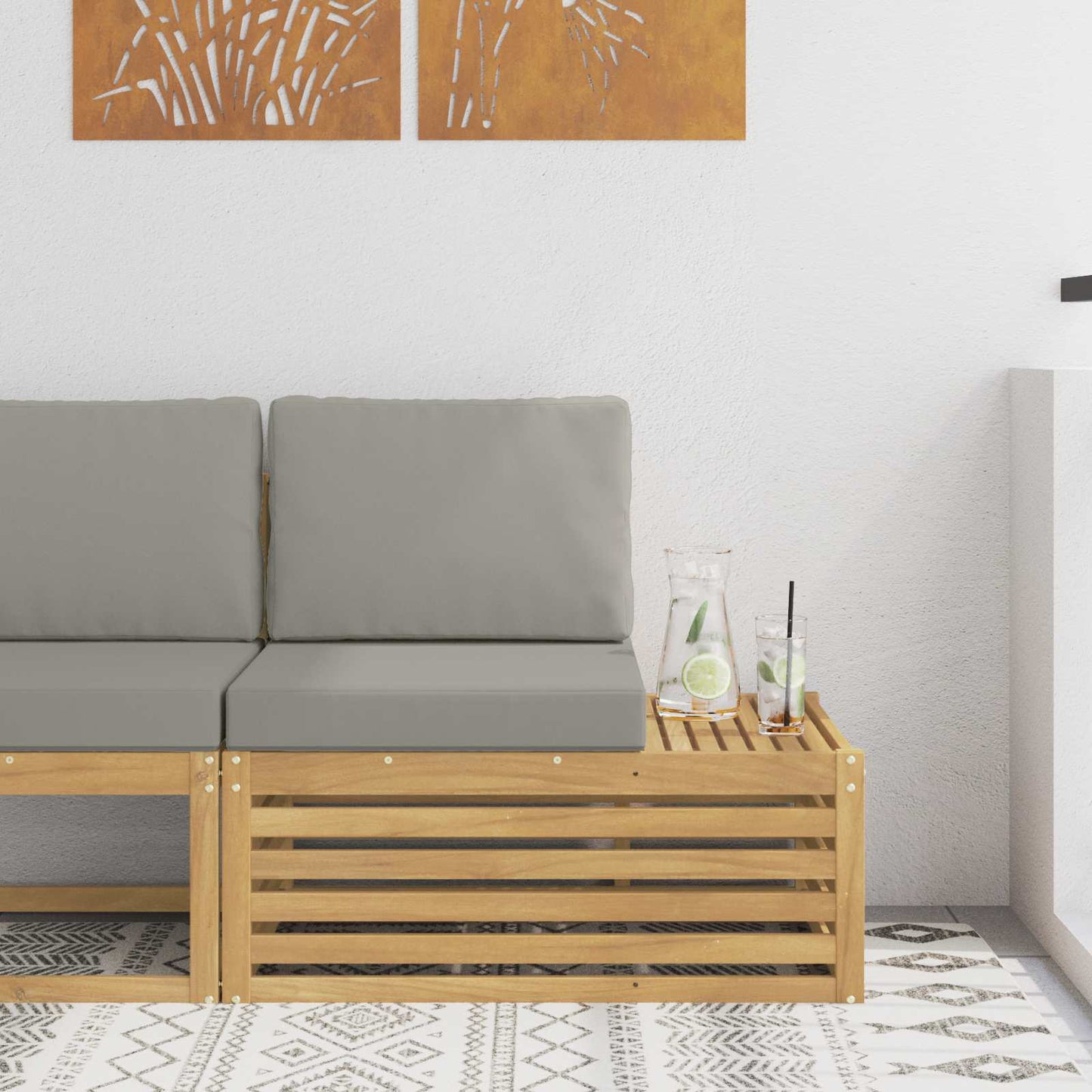 Buiten Eind Sofa Massief Acaciahout Wit is nu te koop bij PeponiXL, paradijselijk wonen!