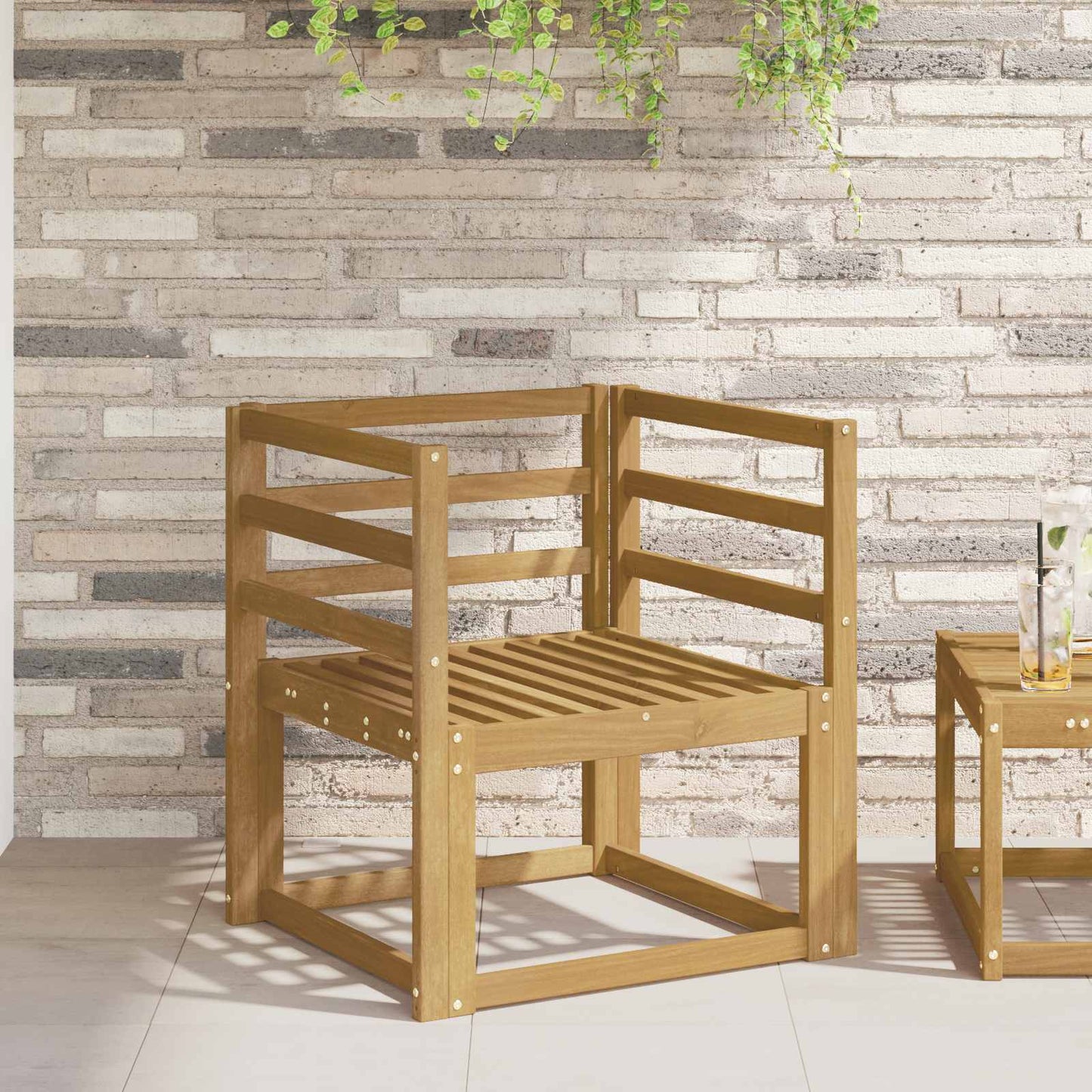 Armleuningmodule 2 pcs Wit 59 x 4 x 73 cm Massief Acaciahout is nu te koop bij PeponiXL, paradijselijk wonen!