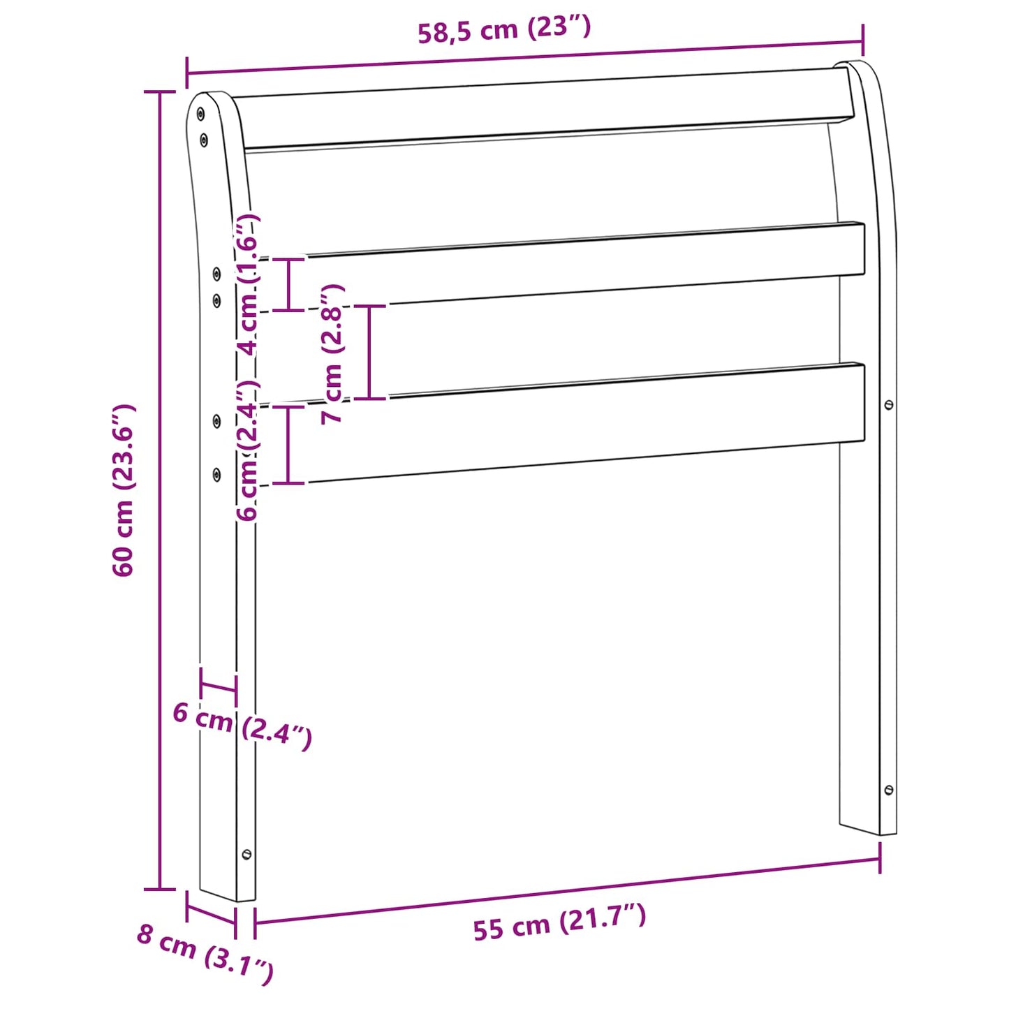 Armleuningen Module 2 pcs Wit 58,5 x 8,5 x 60 cm is nu te koop bij PeponiXL, paradijselijk wonen!