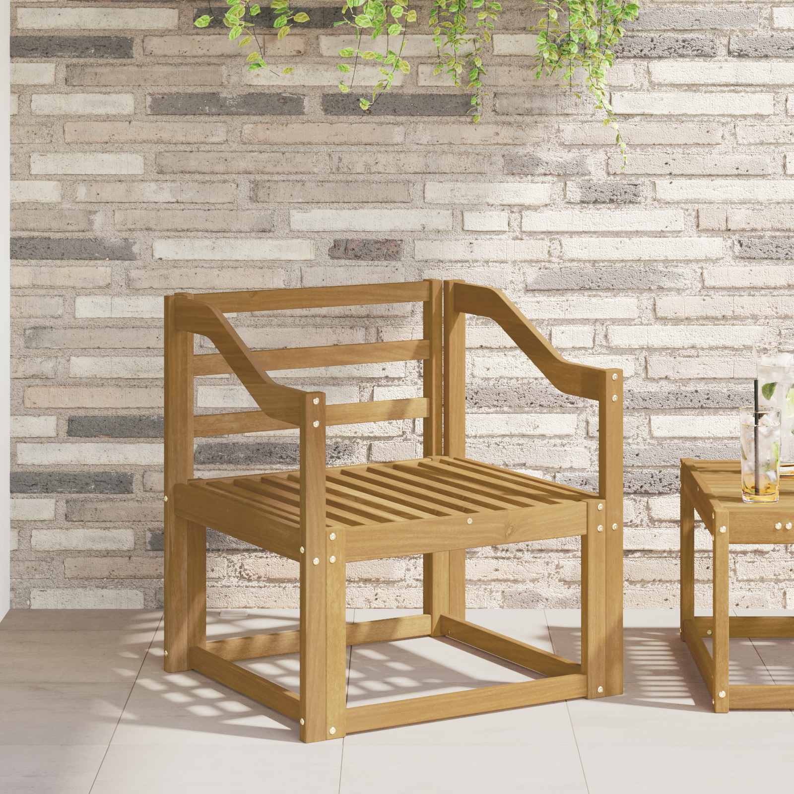 Armleuningmodule 2 pcs Wit 59 x 4 x 73 cm Massief Acaciahout is nu te koop bij PeponiXL, paradijselijk wonen!