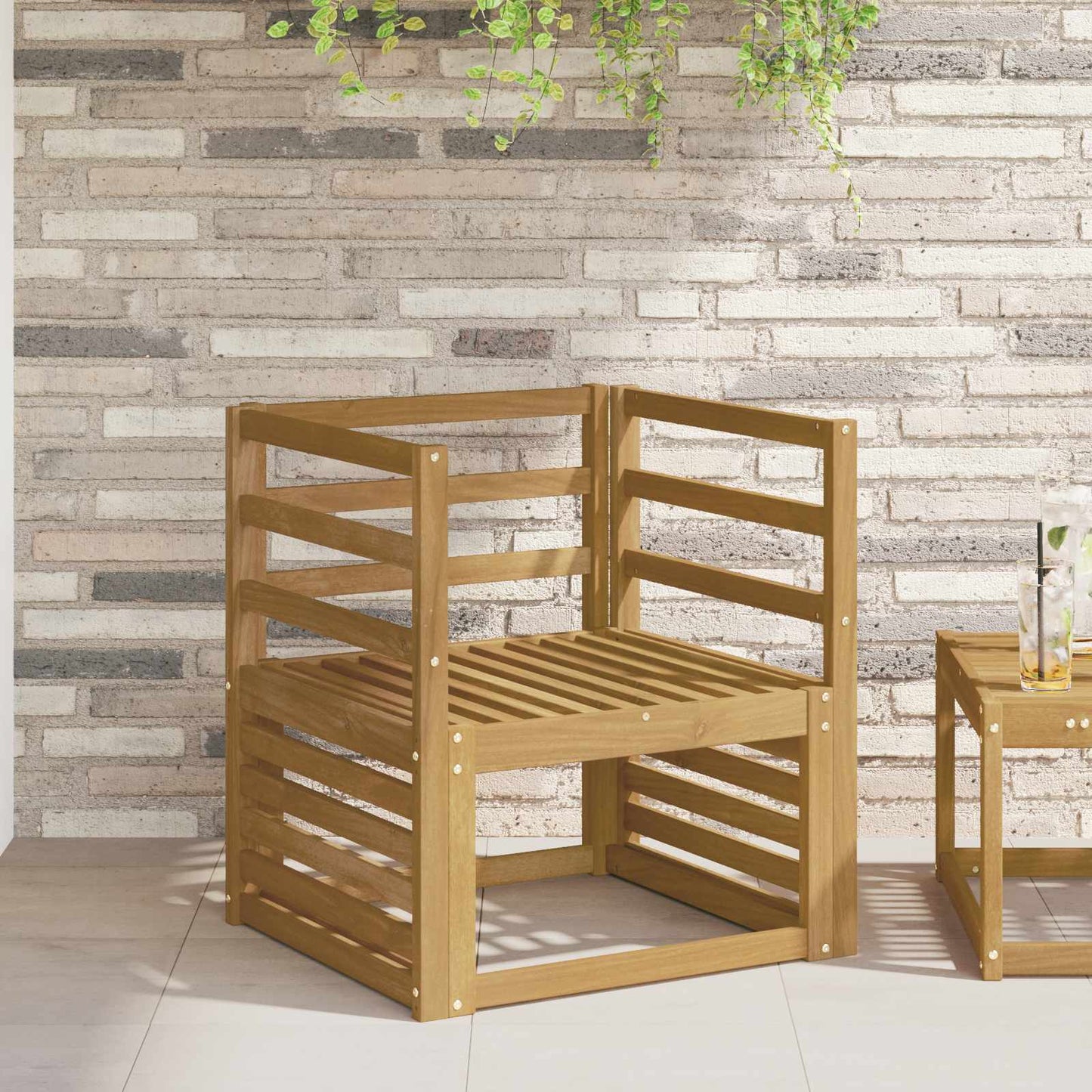 Armleuningen Module 2 pcs Wit 59 x 4 x 73 cm Massief Acaciahout is nu te koop bij PeponiXL, paradijselijk wonen!