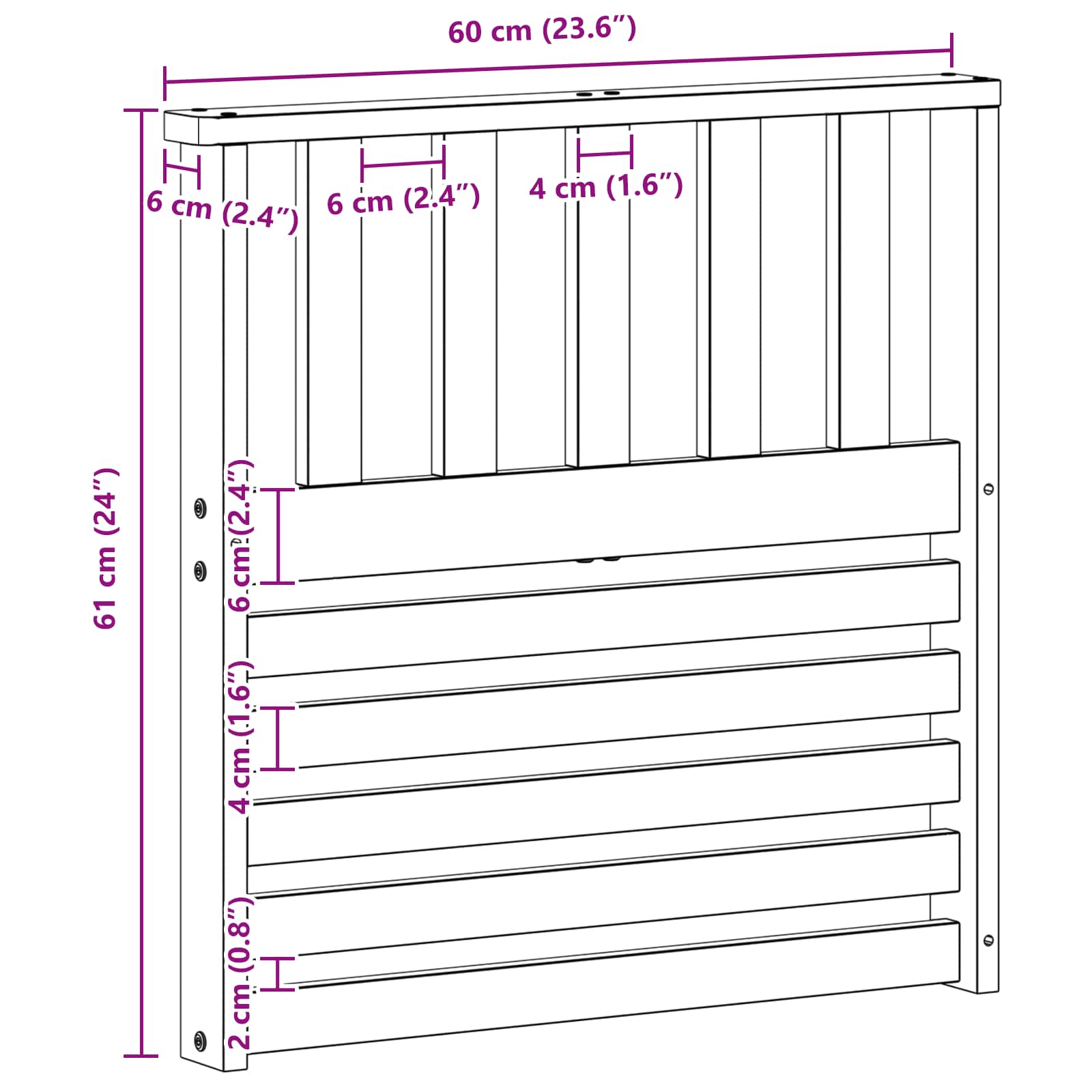 Armleuningen Module 2 pcs Wit 60 x 6 x 61 cm Massief Acaciahout is nu te koop bij PeponiXL, paradijselijk wonen!