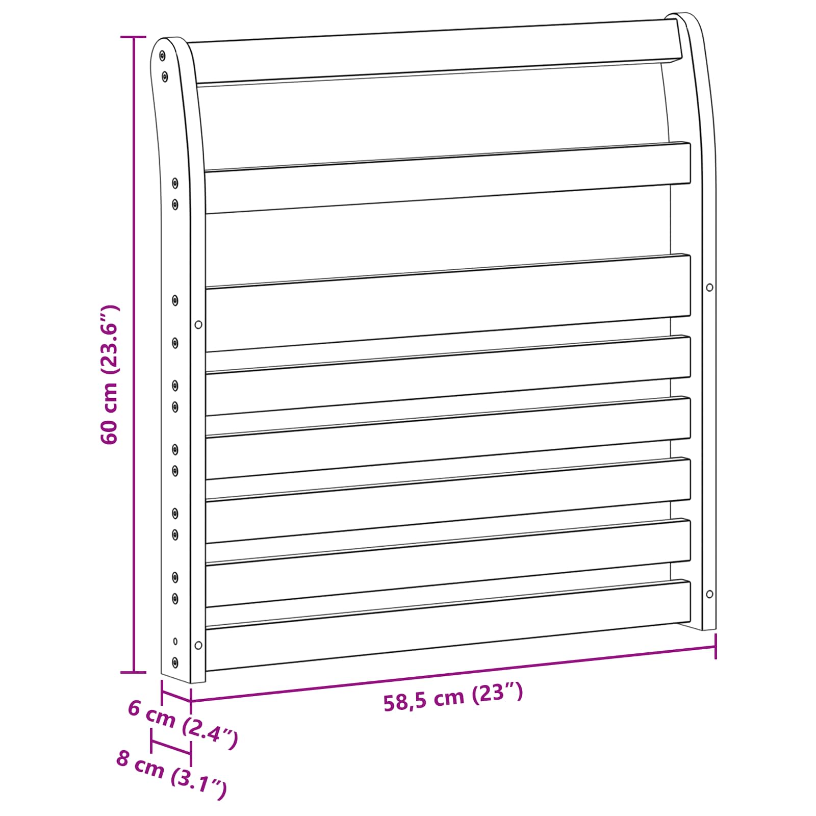 Armleuningen Module 2 pcs Wit 58,5 x 8 x 60 cm is nu te koop bij PeponiXL, paradijselijk wonen!