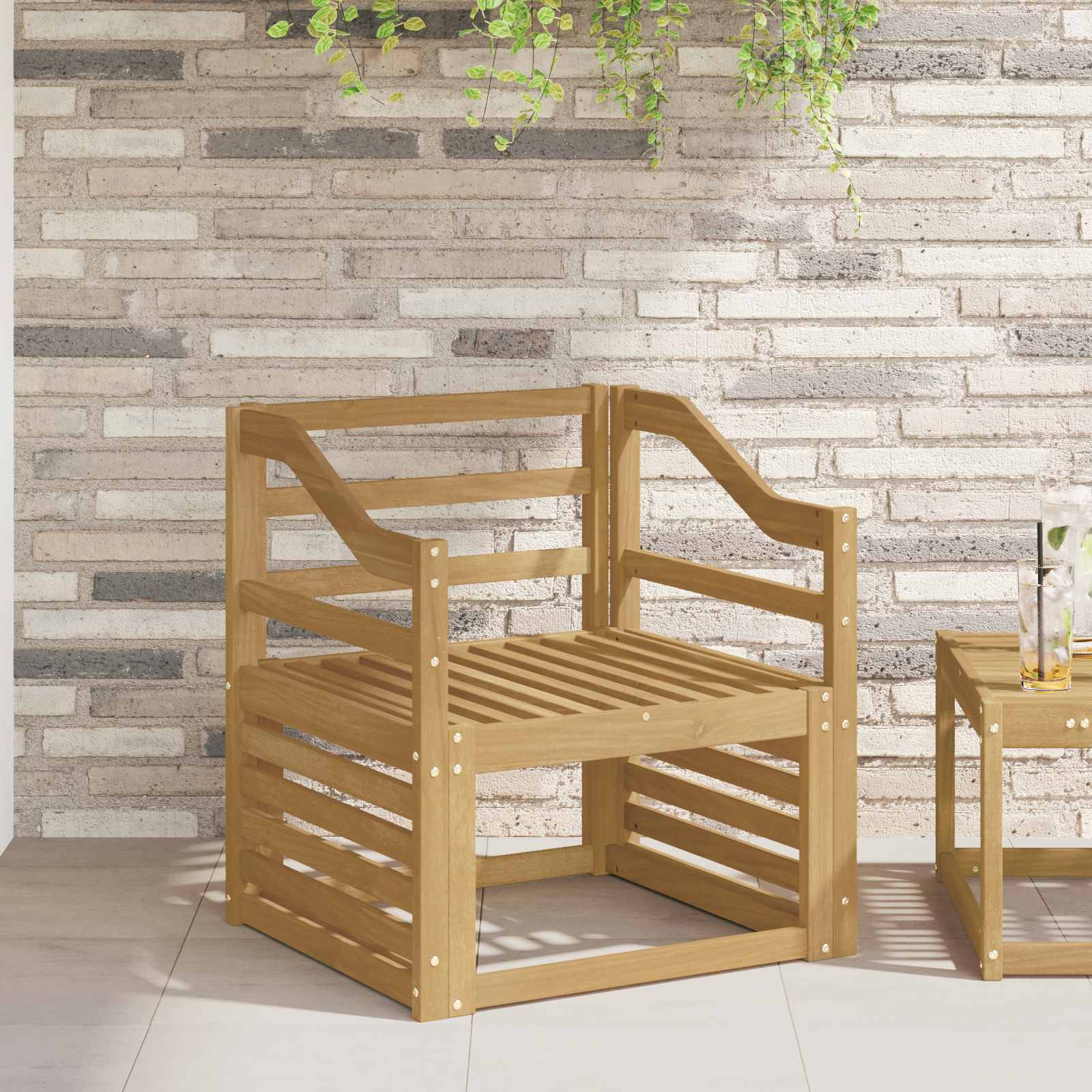 Armleuningen Module 2 pcs Wit 59 x 4 x 73 cm Massief Acaciahout is nu te koop bij PeponiXL, paradijselijk wonen!