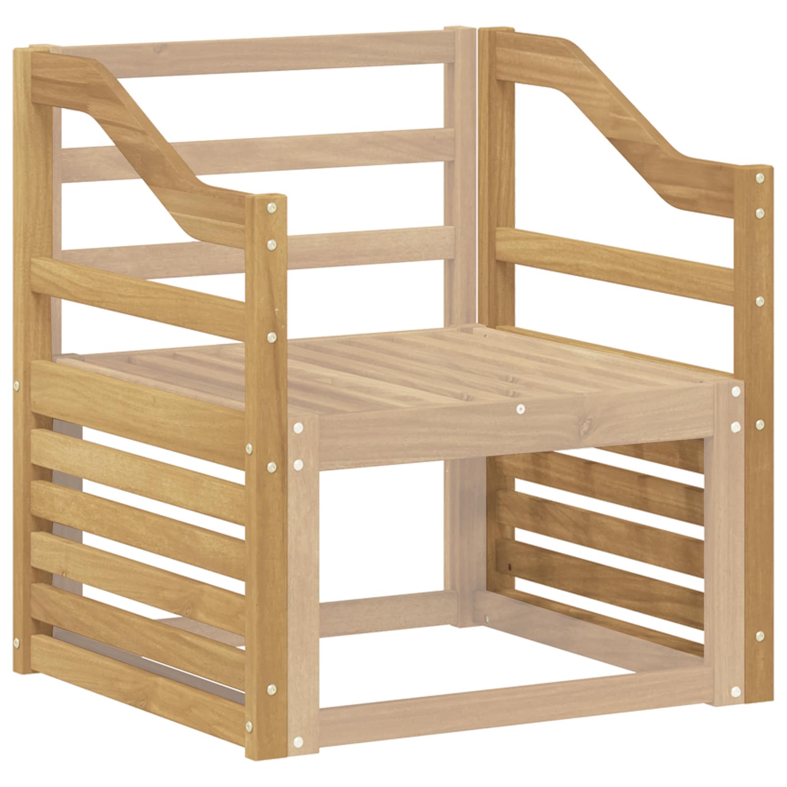 Armleuningen Module 2 pcs Wit 59 x 4 x 73 cm Massief Acaciahout is nu te koop bij PeponiXL, paradijselijk wonen!