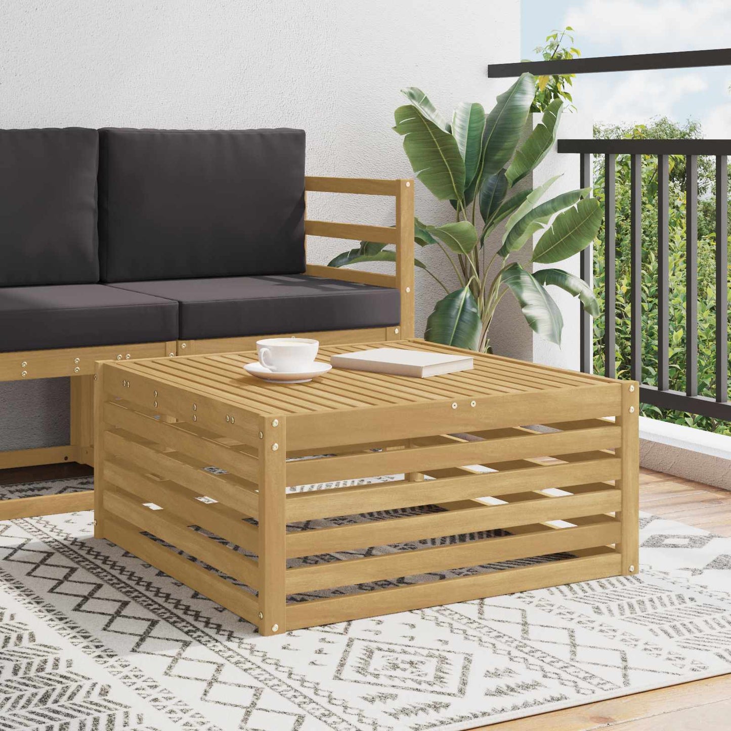 Buiten Tafel Massief Acaciahout Wit 79 x 79 x 37 cm is nu te koop bij PeponiXL, paradijselijk wonen!
