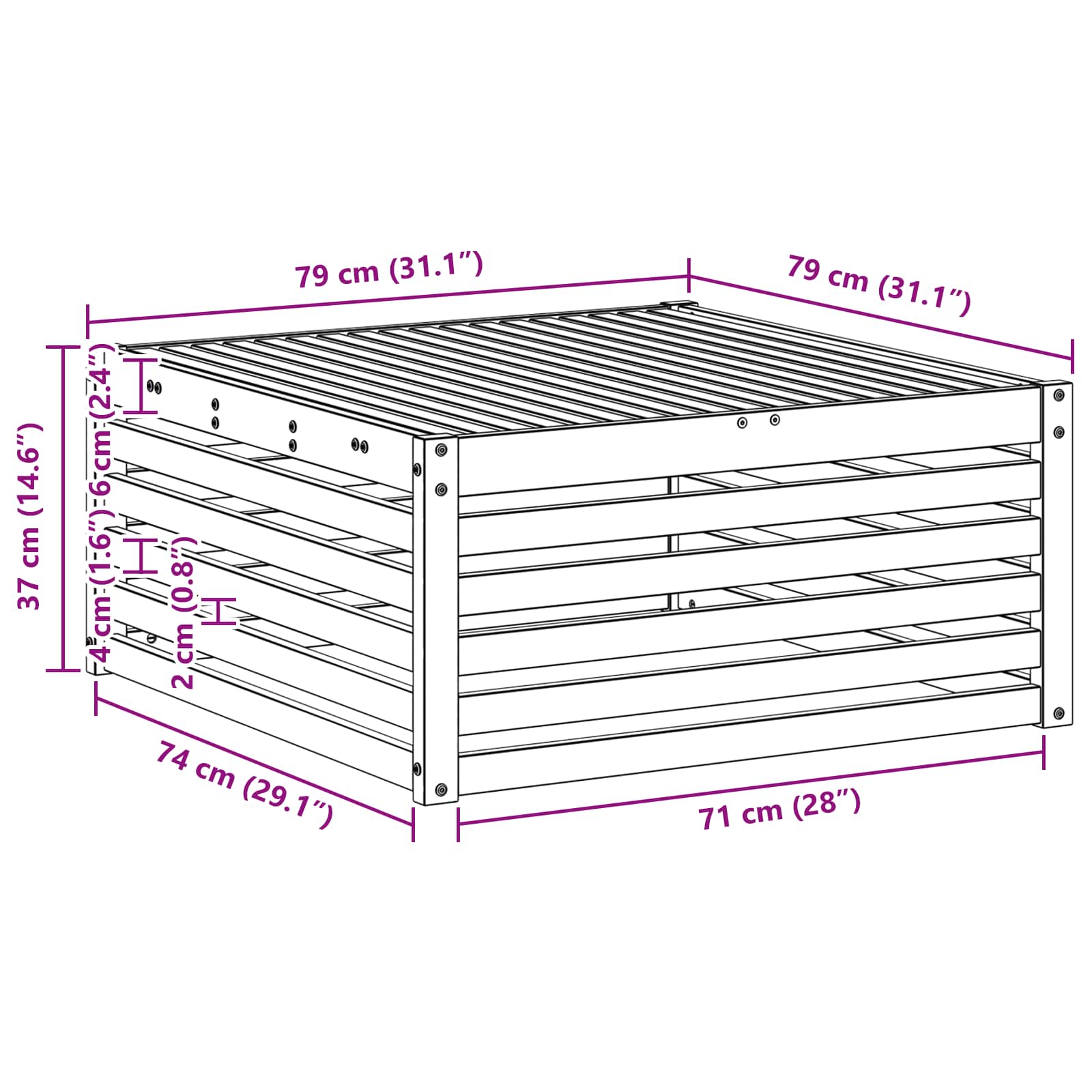 Buiten Tafel Massief Acaciahout Wit 79 x 79 x 37 cm is nu te koop bij PeponiXL, paradijselijk wonen!