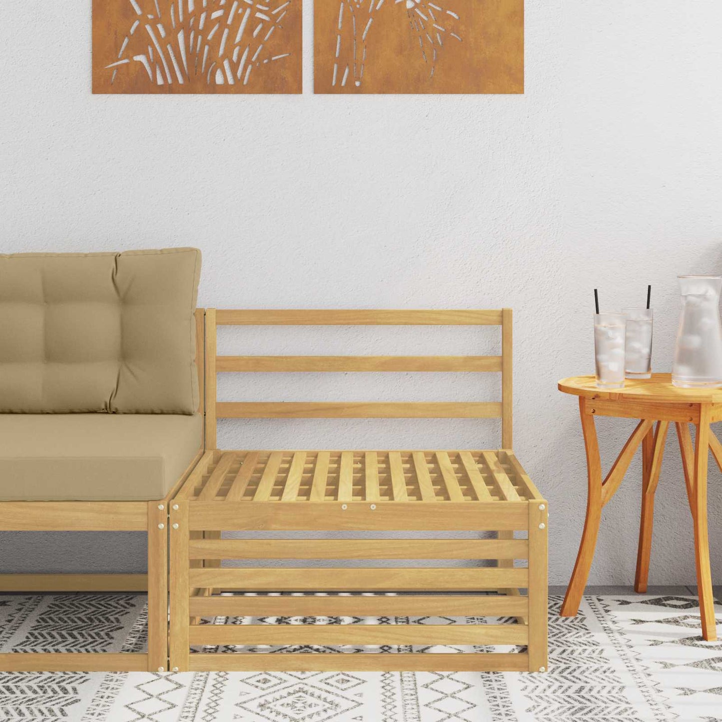 Buiten Midden Sofa Massief Acaciahout Wit 83 x 79 x 73 cm is nu te koop bij PeponiXL, paradijselijk wonen!