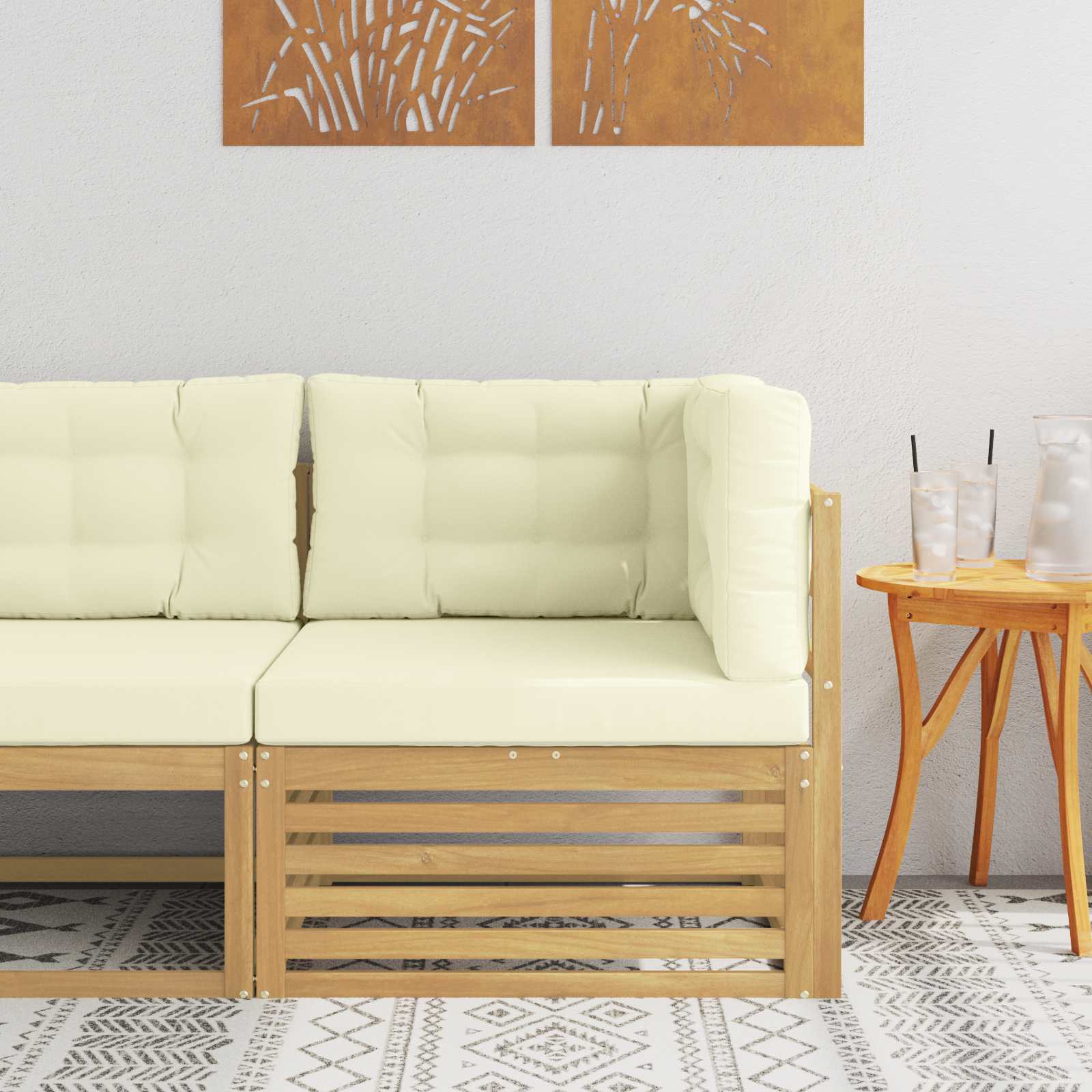 Buiten Hoek Sofa Massief Acaciahout Wit is nu te koop bij PeponiXL, paradijselijk wonen!