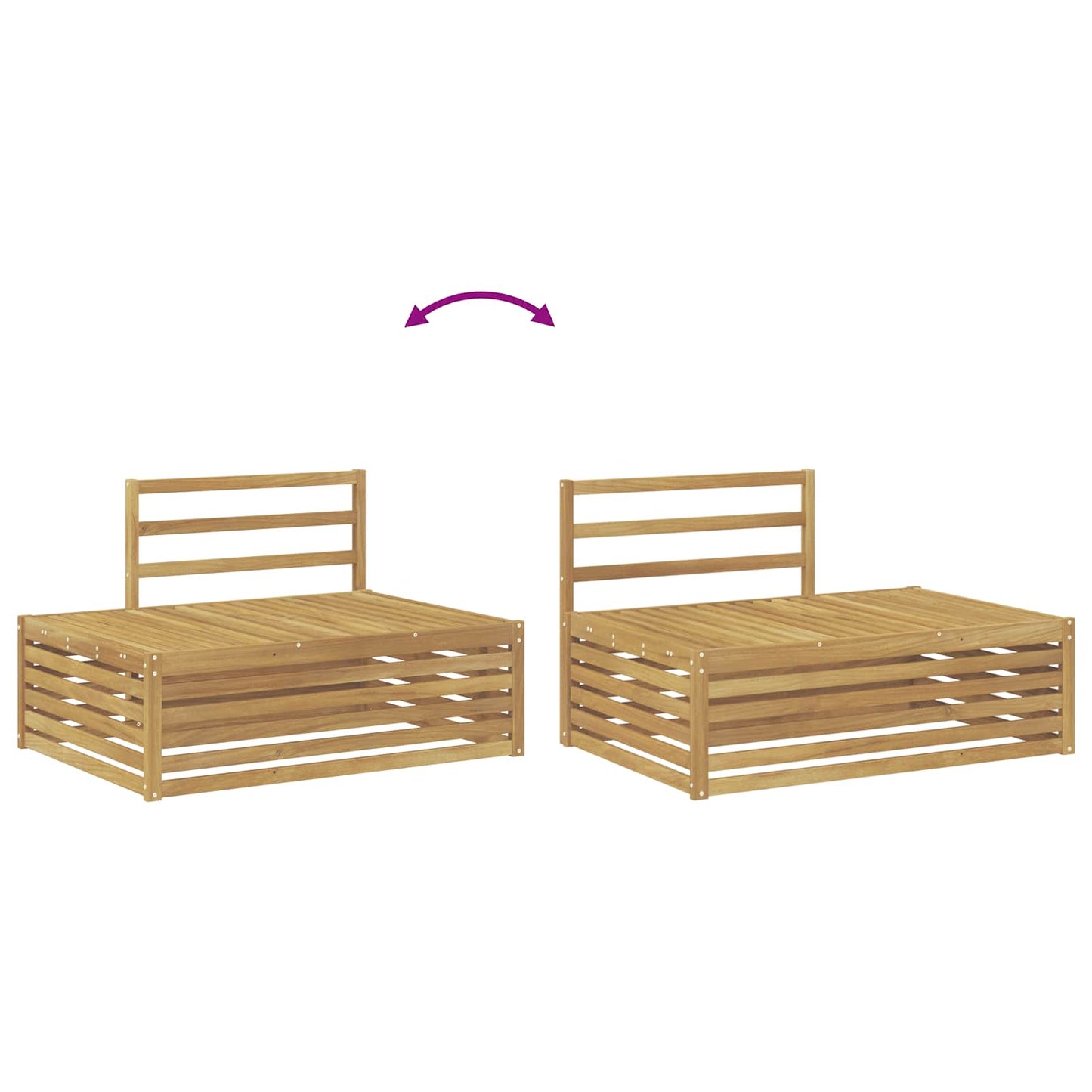 Buiten Eindbank Wit 115 x 83 x 73 cm Massief Acaciahout