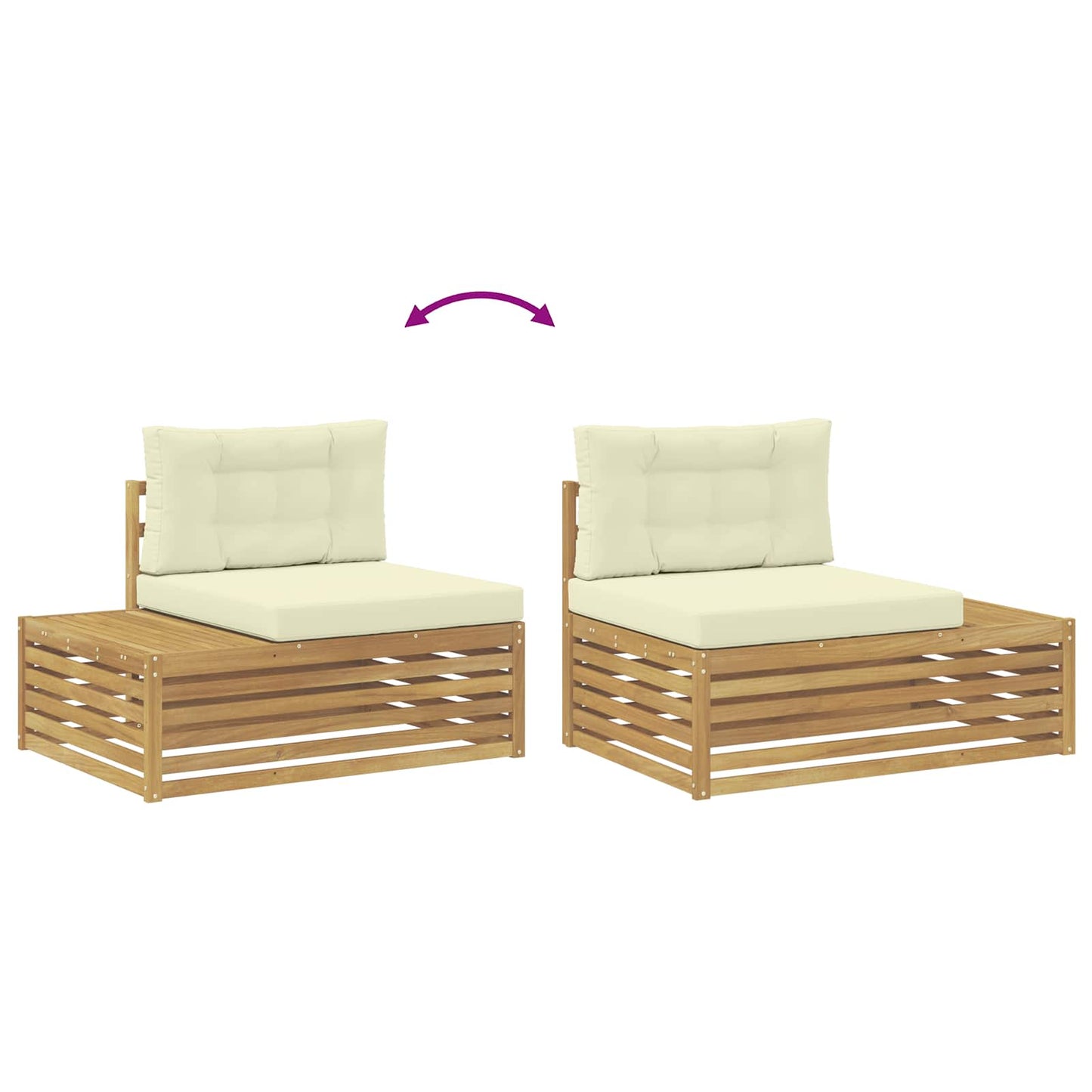 Buiten Eindbank Wit 115 x 83 x 73 cm Massief Acaciahout