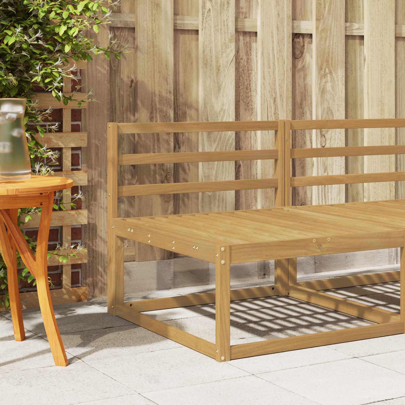 Rugleuning Module Wit 79 x 4 x 73 cm Massief Acaciahout is nu te koop bij PeponiXL, paradijselijk wonen!