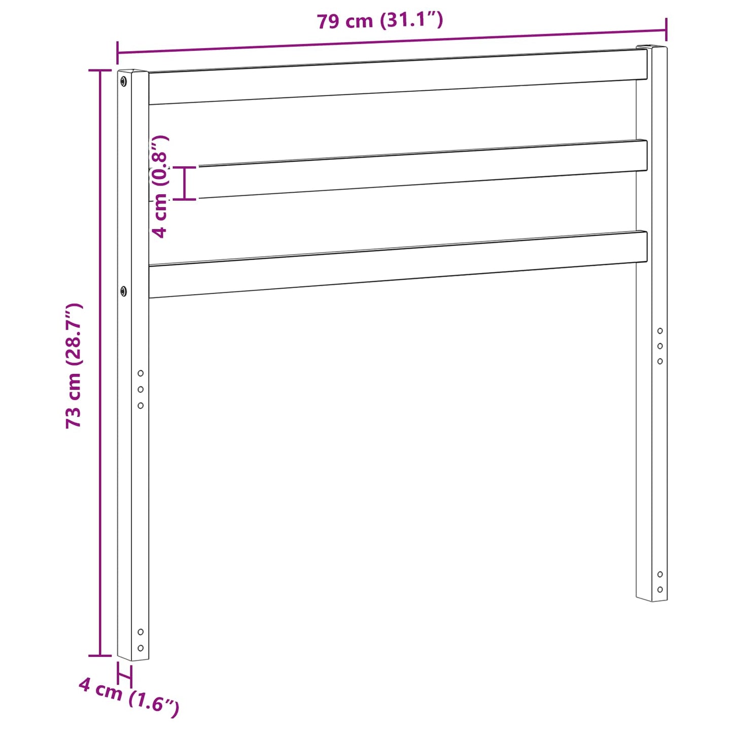 Armleuningen Module 2 pcs Wit 79 x 4 x 73 cm Massief Acaciahout is nu te koop bij PeponiXL, paradijselijk wonen!