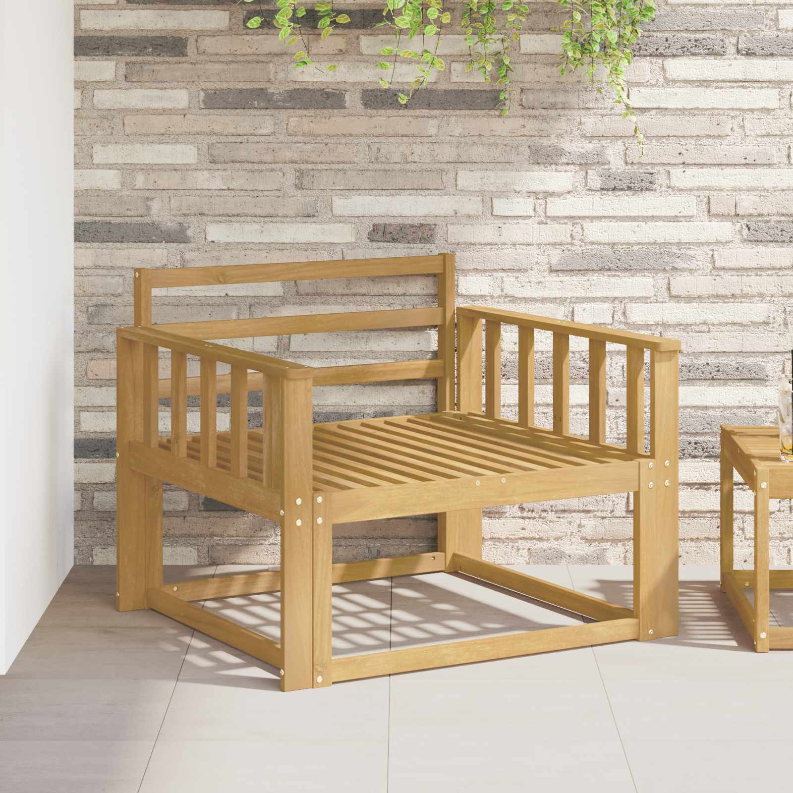 Armleuningsmodule 2 pcs Wit 80 x 6 x 61 cm Massief Acaciahout is nu te koop bij PeponiXL, paradijselijk wonen!
