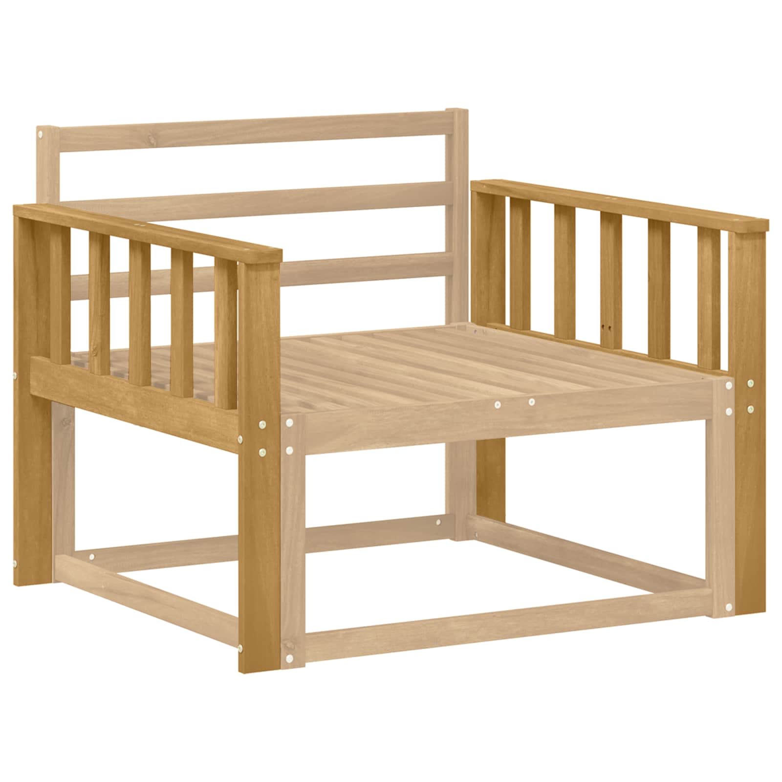 Armleuningsmodule 2 pcs Wit 80 x 6 x 61 cm Massief Acaciahout is nu te koop bij PeponiXL, paradijselijk wonen!